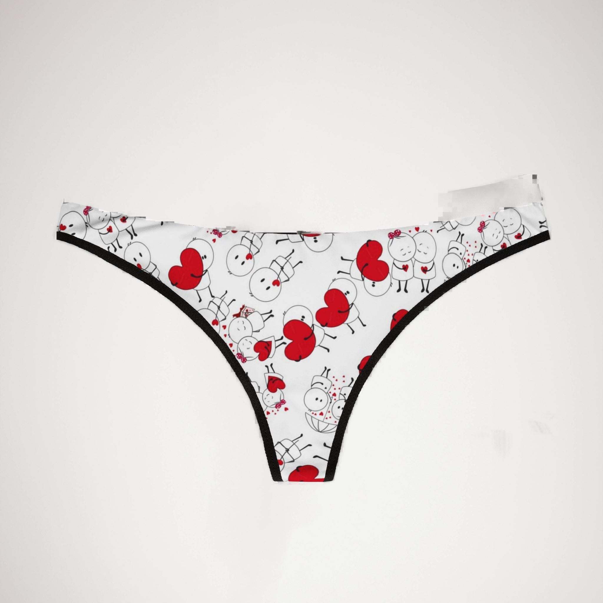 Women's thongs cute valentine love white