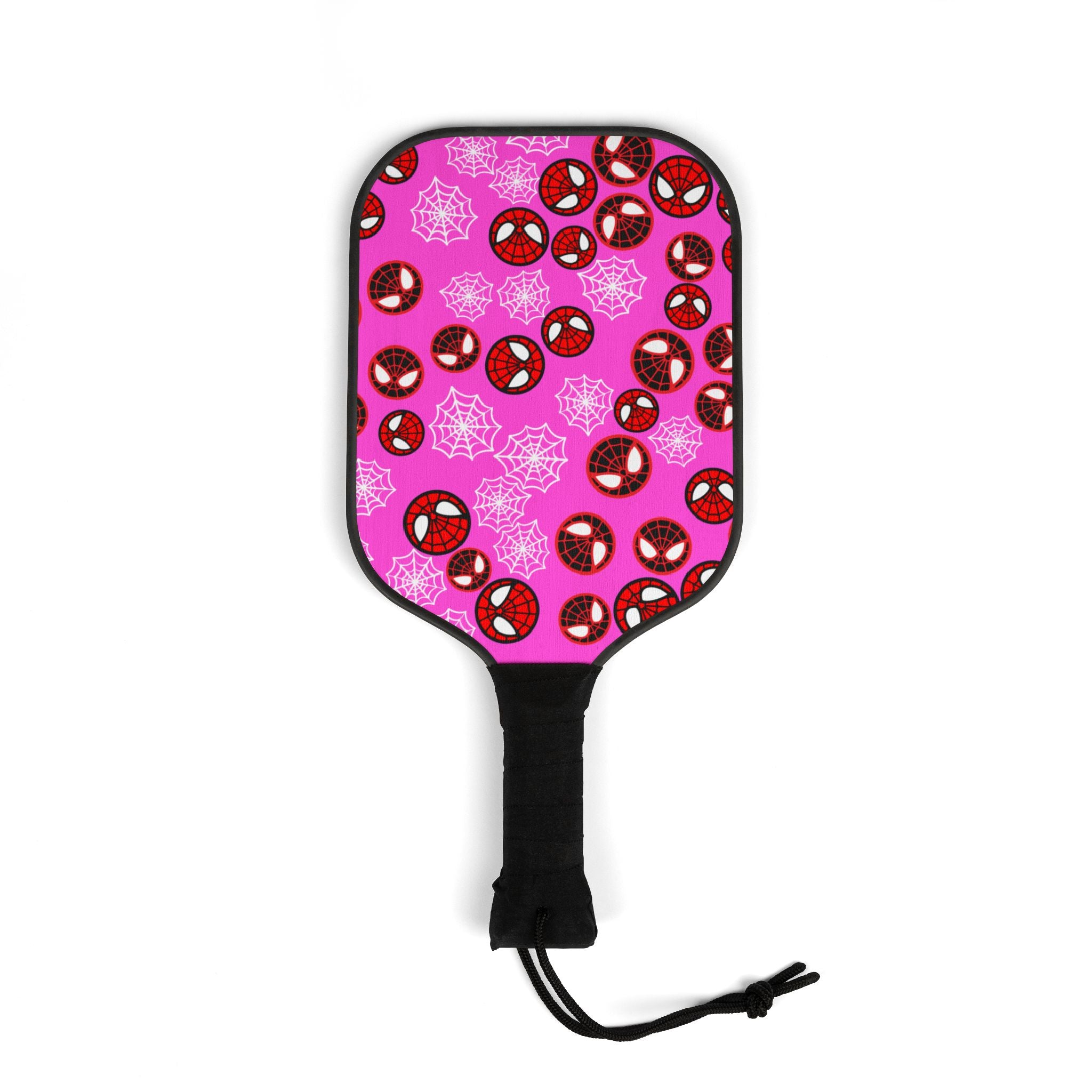 Pickleball kit (2 paddles + 2 balls + transparent bag) spider circle web pink