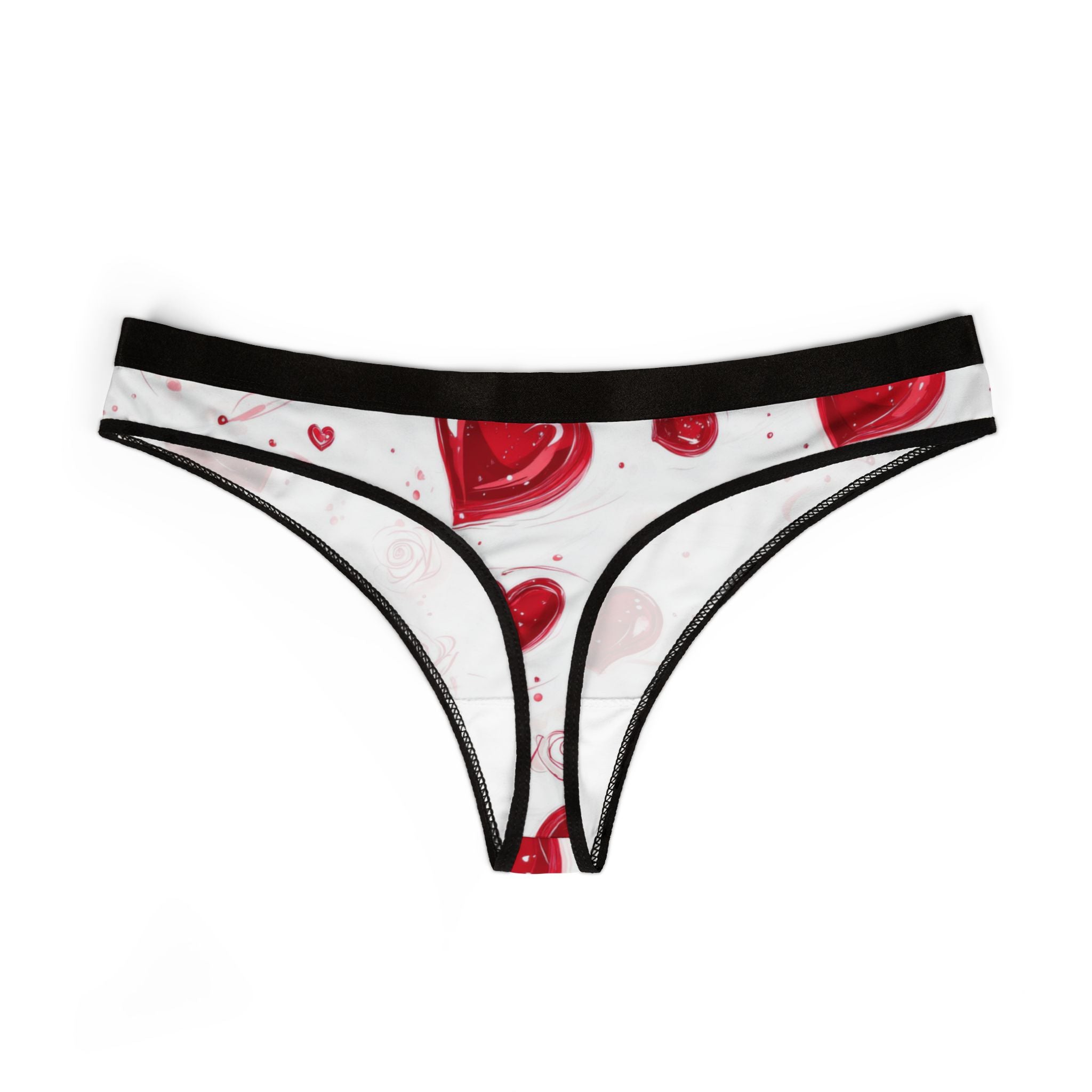 Women's thongs valentine red heart one one