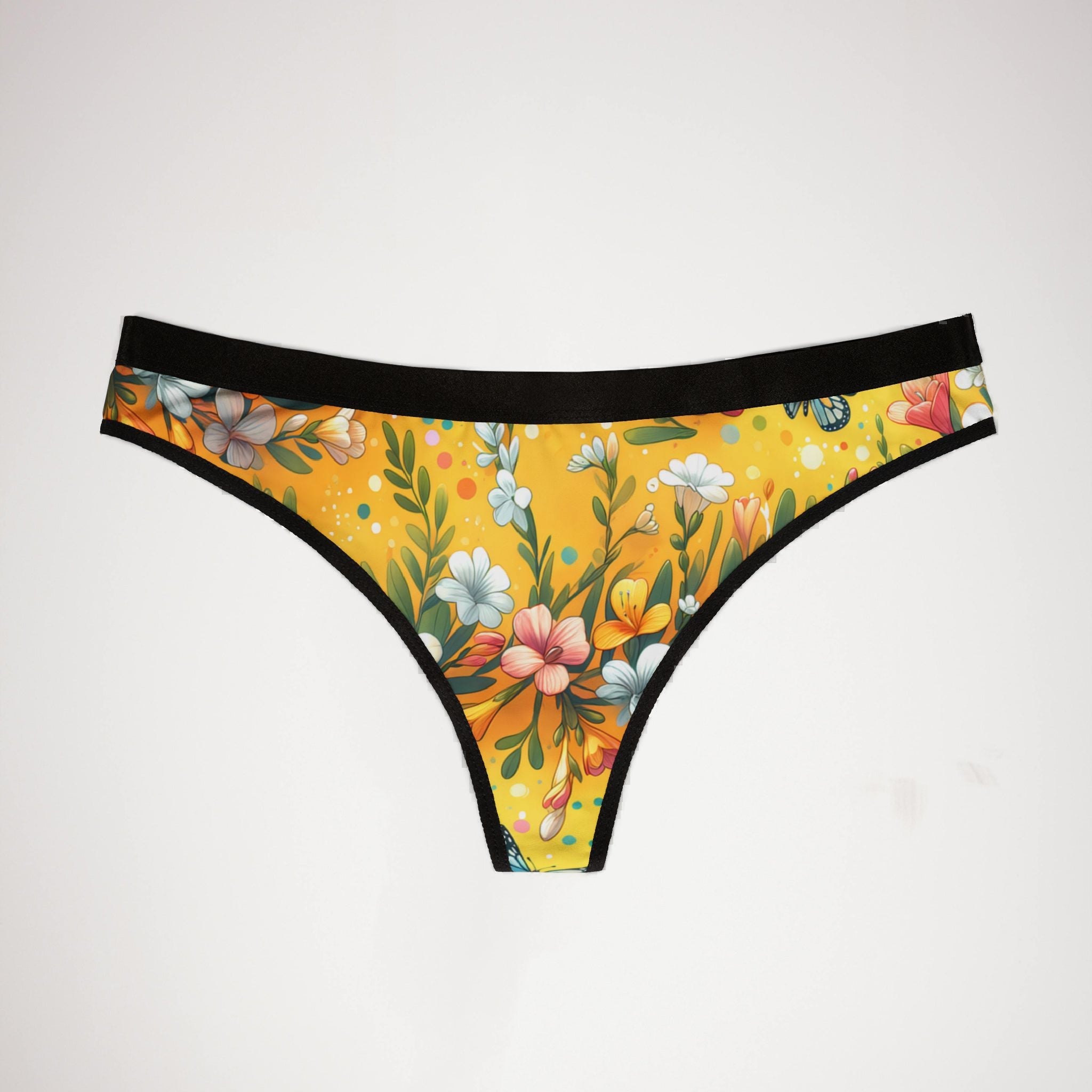 Women's thongs vibrant spring floral