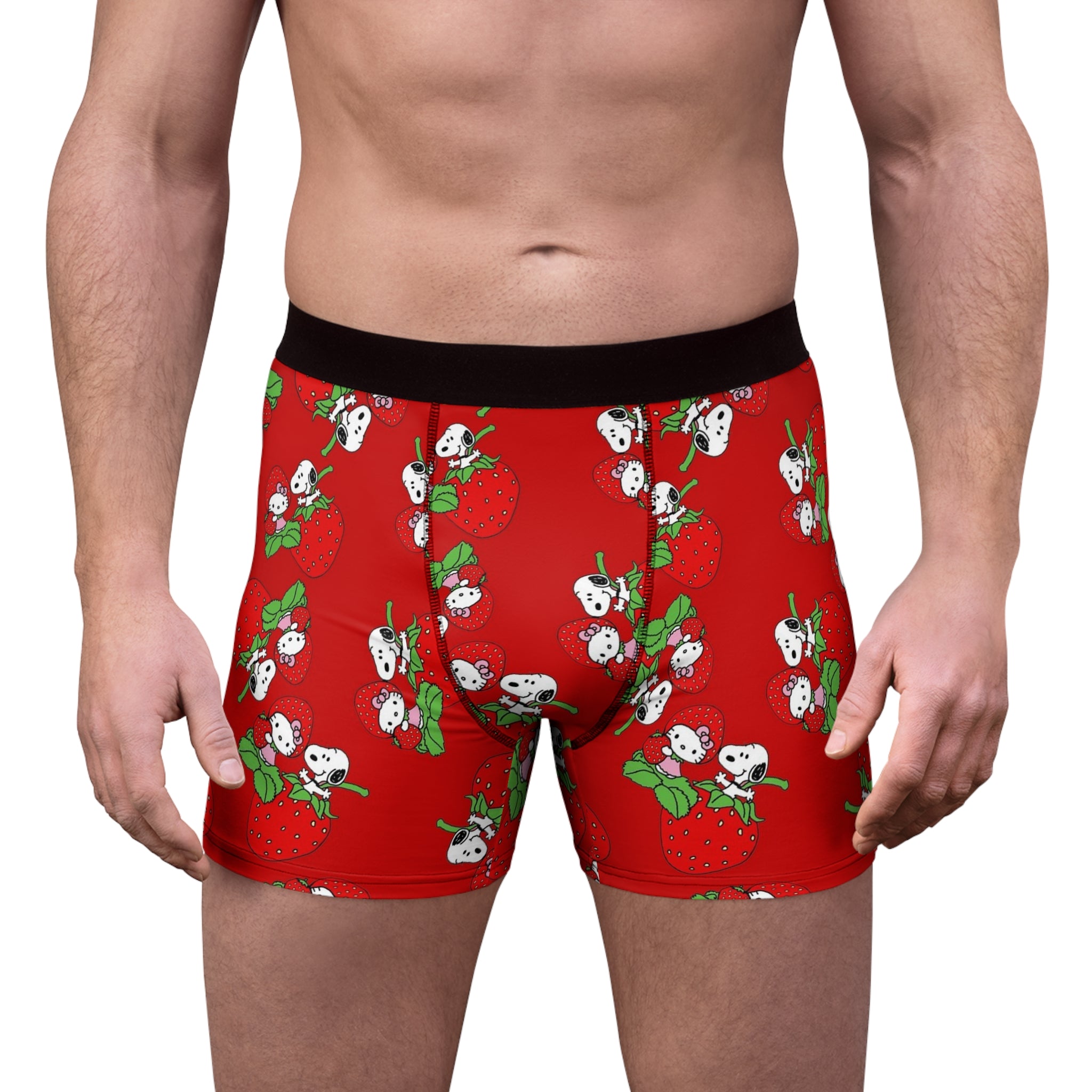 Men's boxer briefs kitty snoopy strawberry valentine red