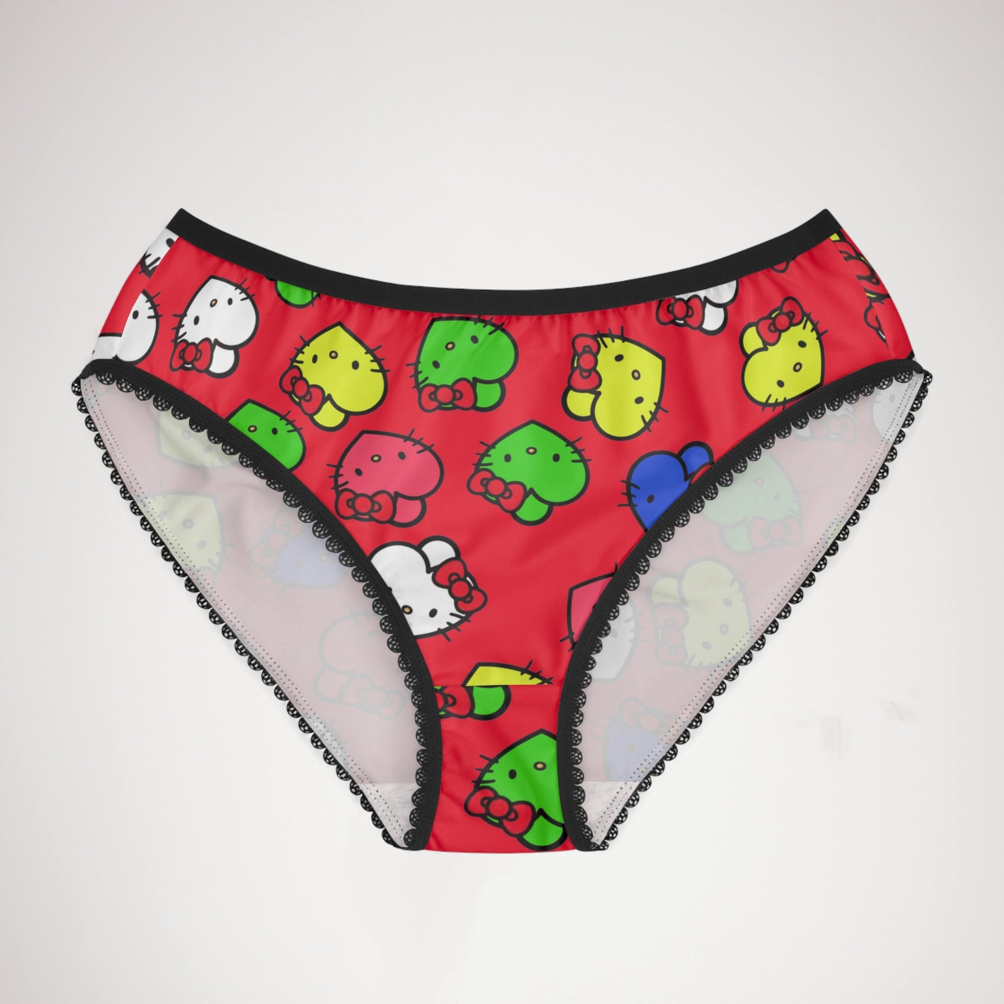 Women's briefs kitty hearts multi colors red