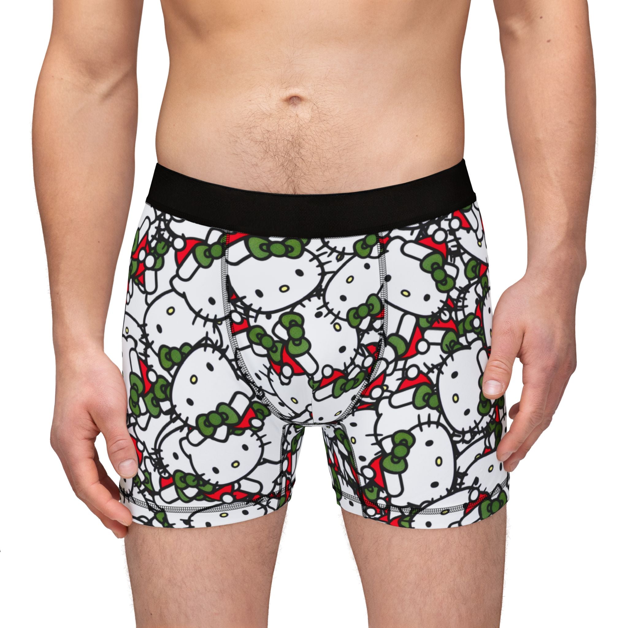 Men's boxers kitty Noel Christmas face nature