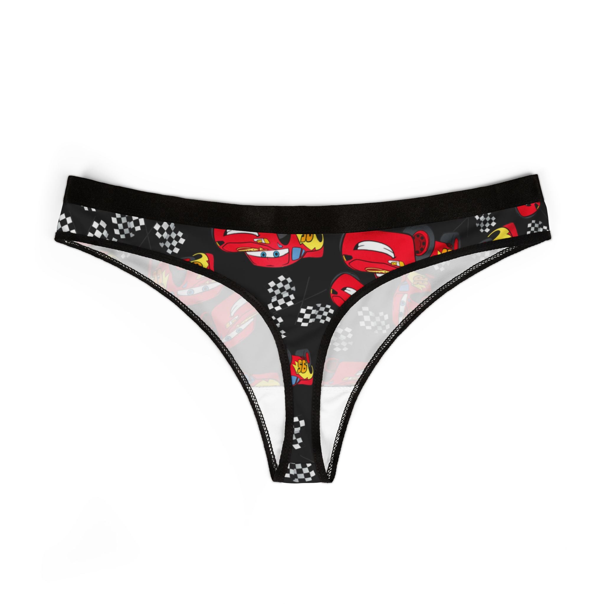 Women's thongs mcqueen flag black