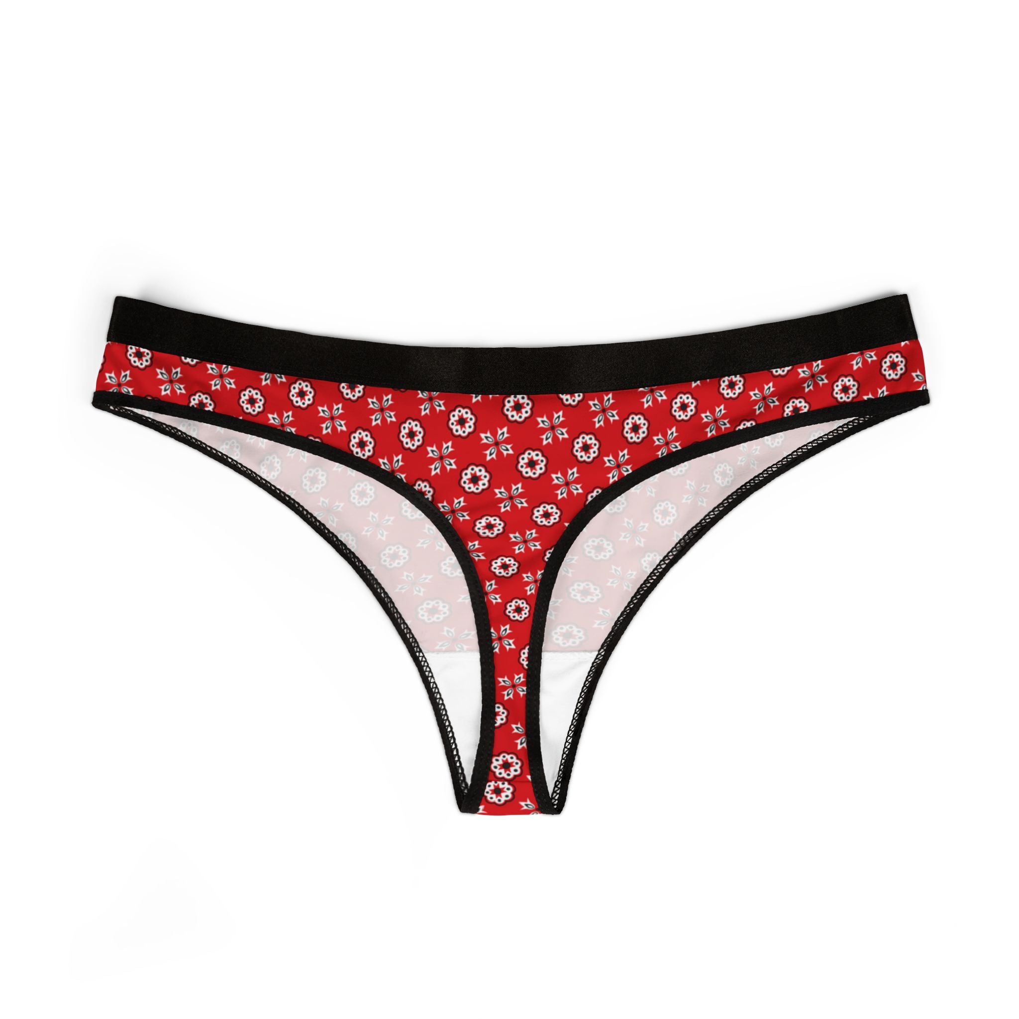 Women's thongs red bandana