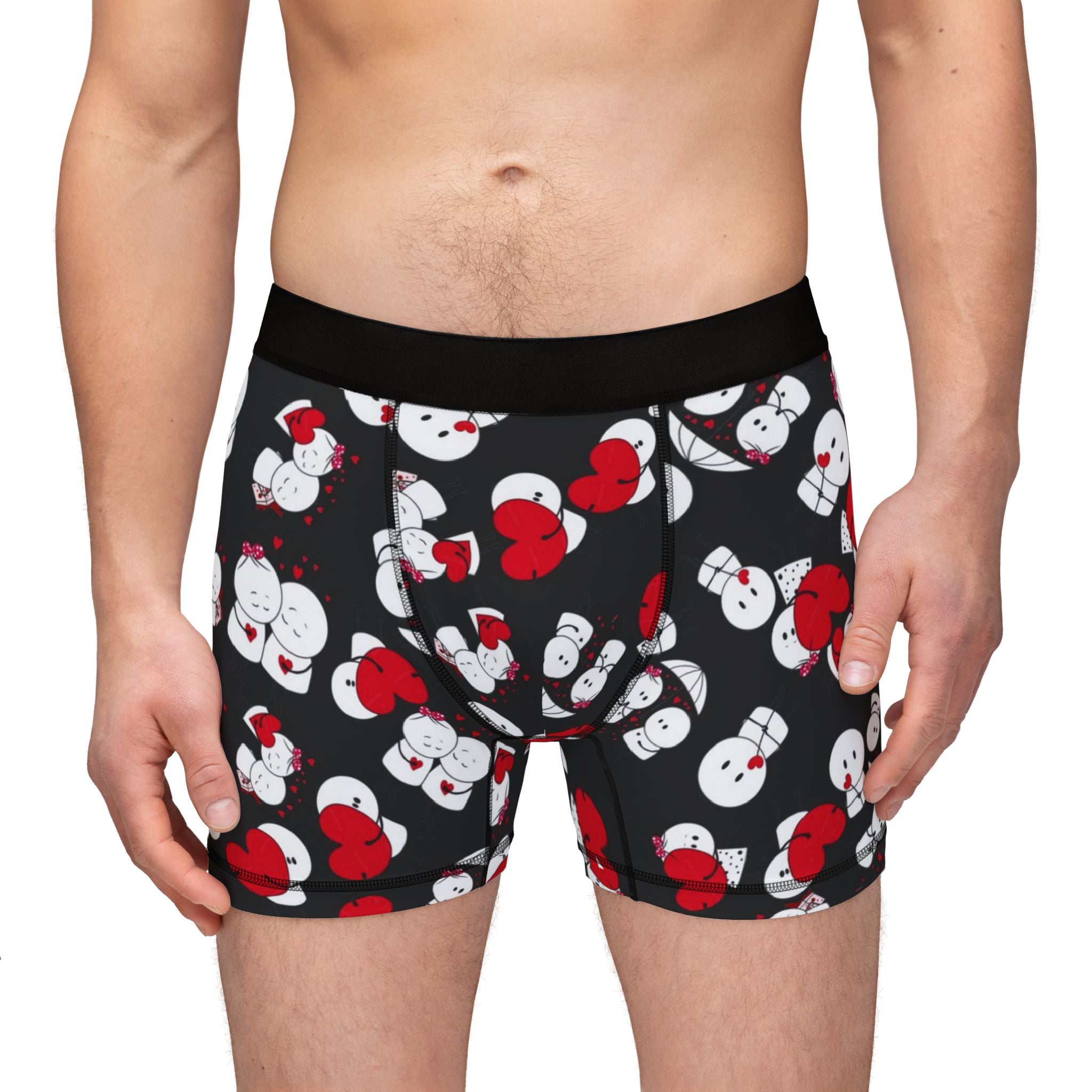 Men's boxers cute valentine love black