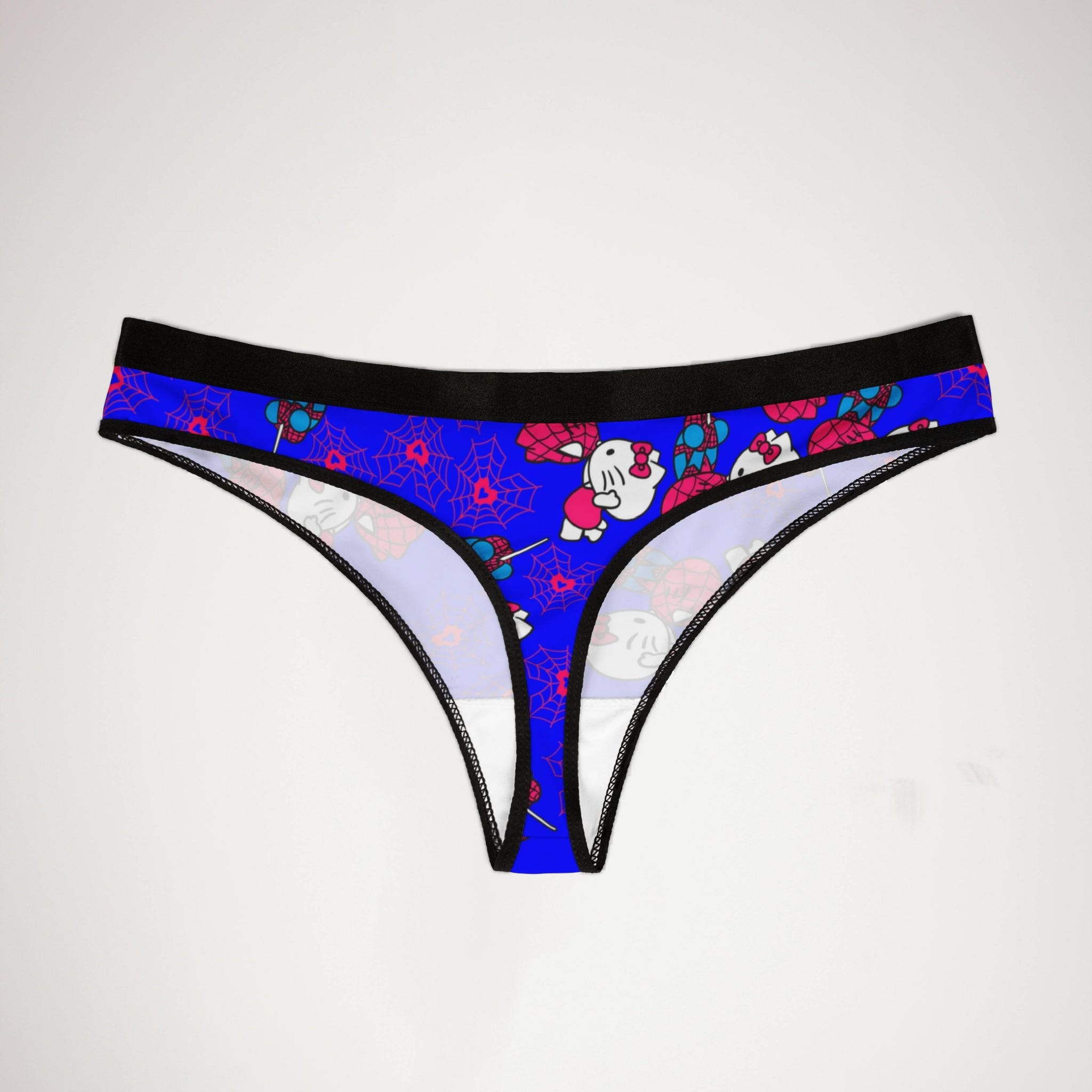 Women's thongs spider kitty blue