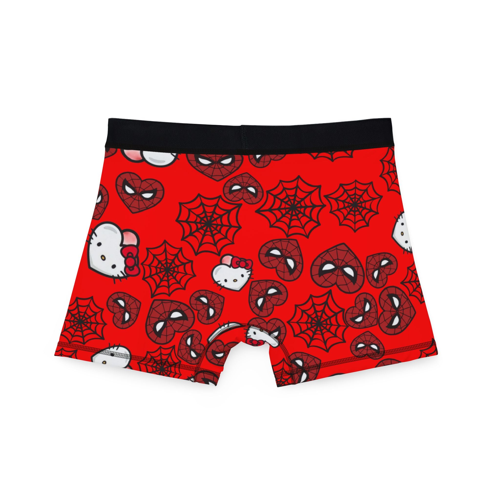 Men's boxers kitty spider web heart red