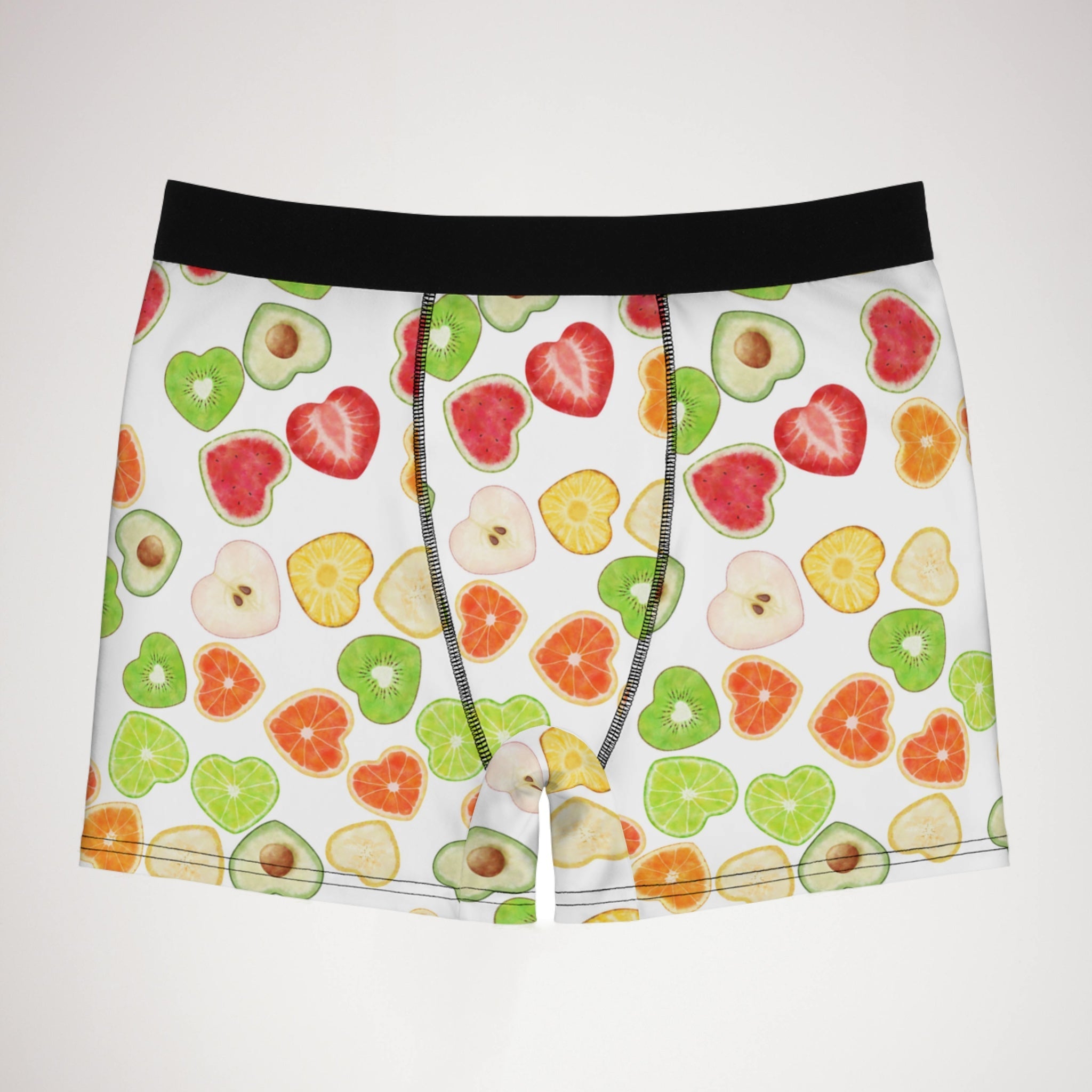 Men's boxer briefs heart fruits white