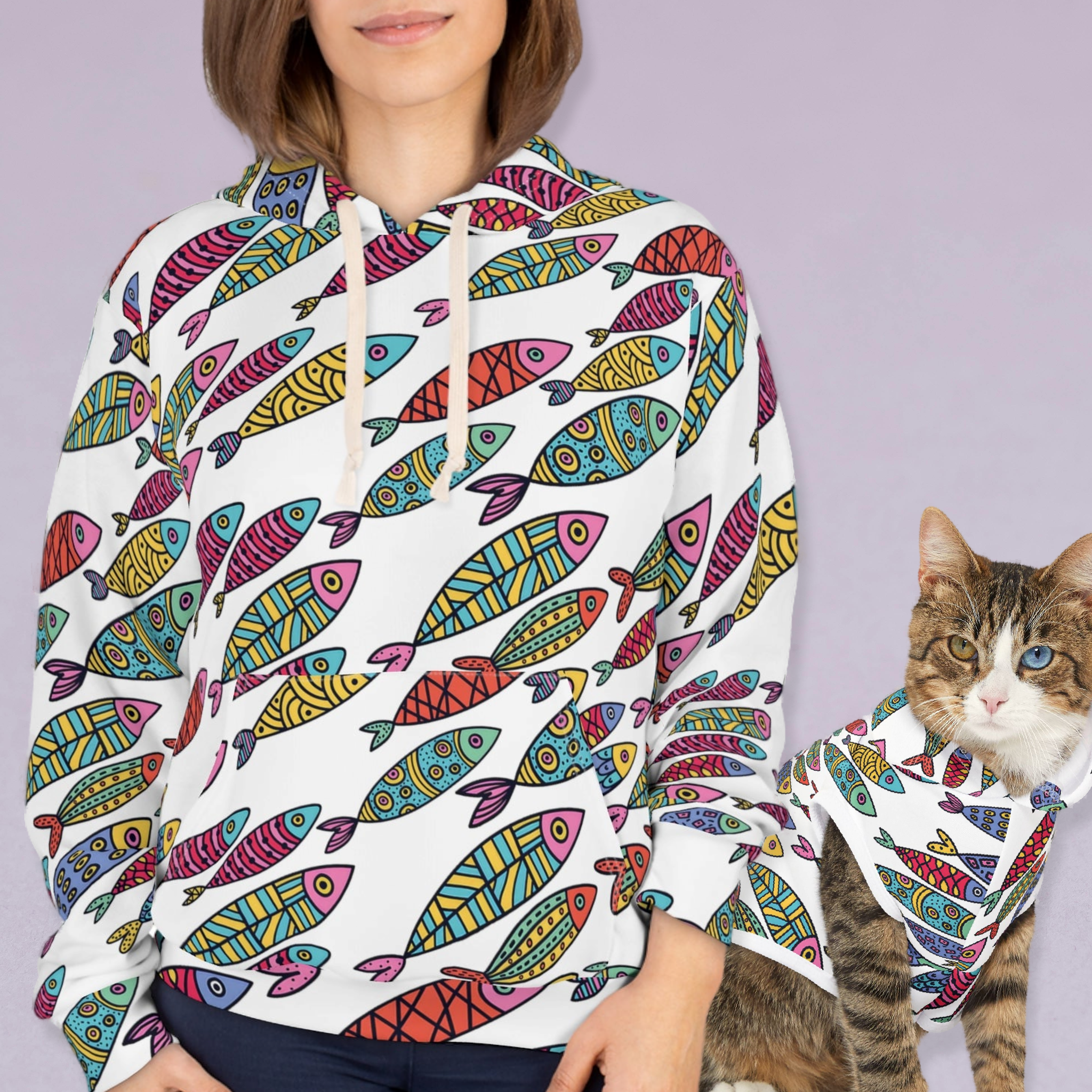 Matching Cat & Dog Pet and Owner Outfits cute fishes unisex sweaters/hoodies