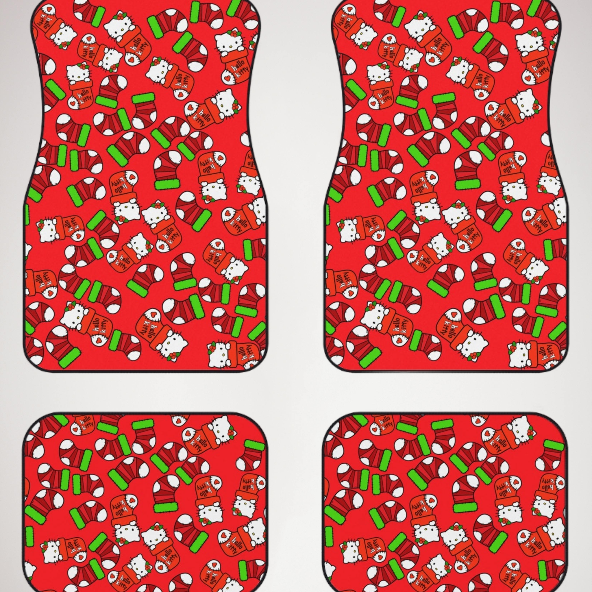 Auto Car Mats kitty socks Noel Christmas