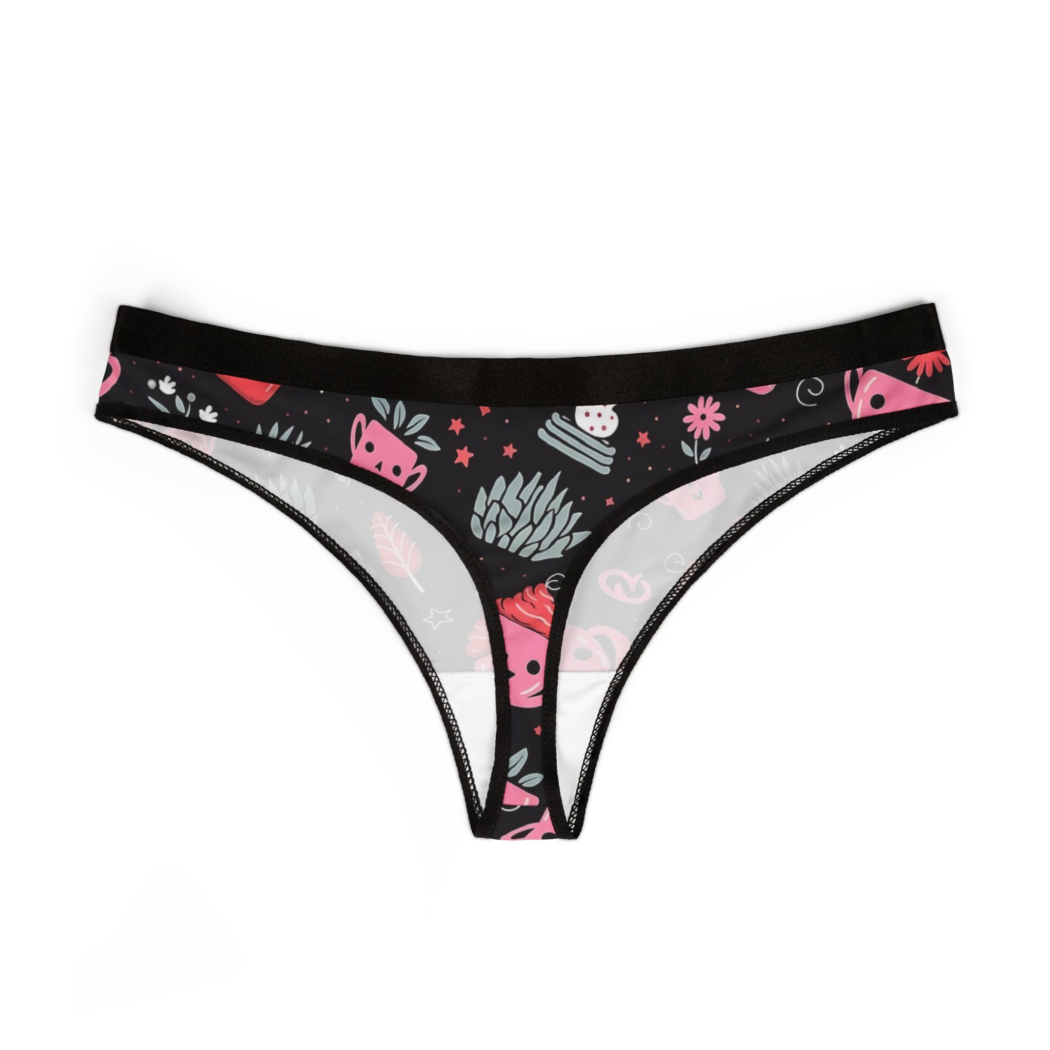 Women's thongs pink halloween