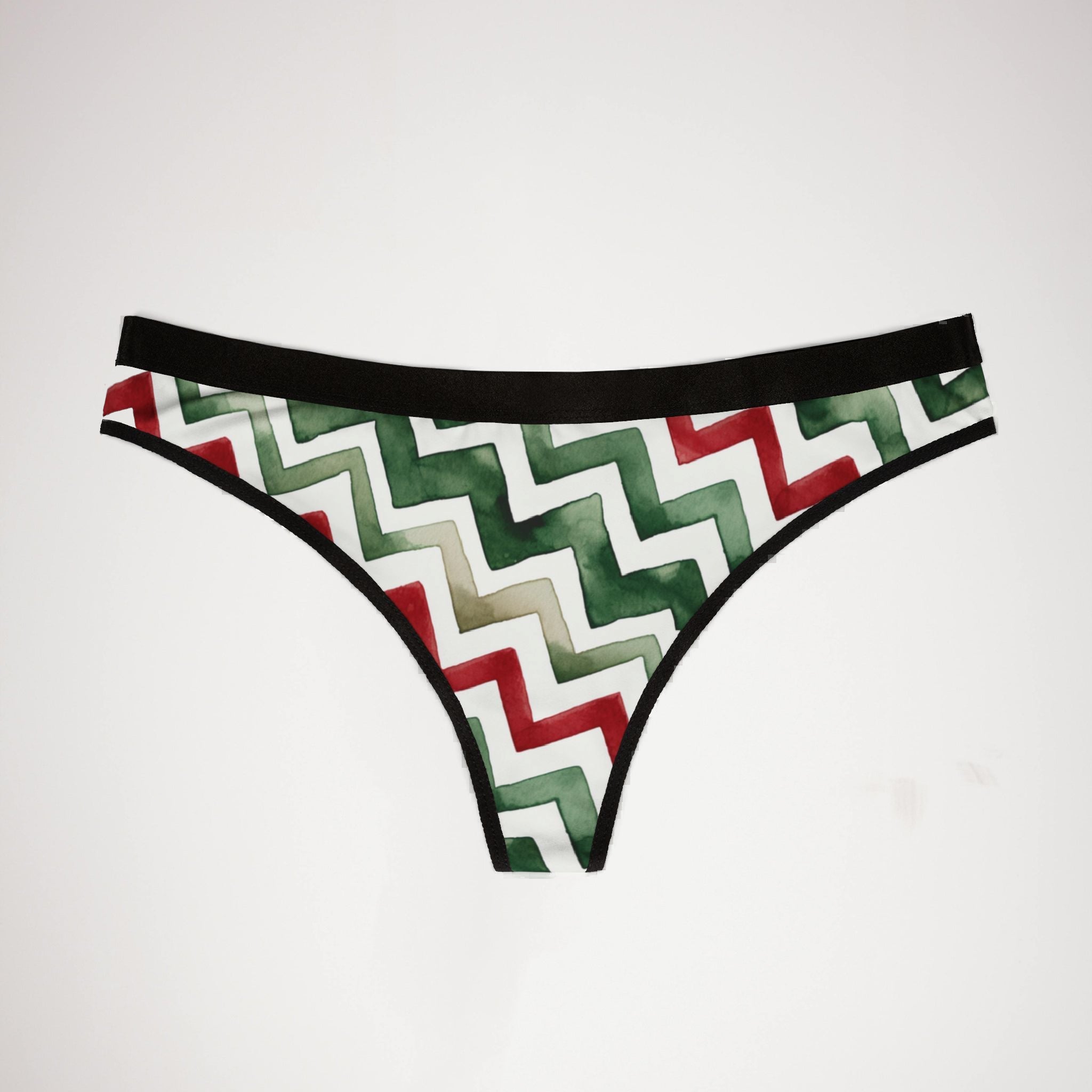 Women's thongs watercolor christmas one