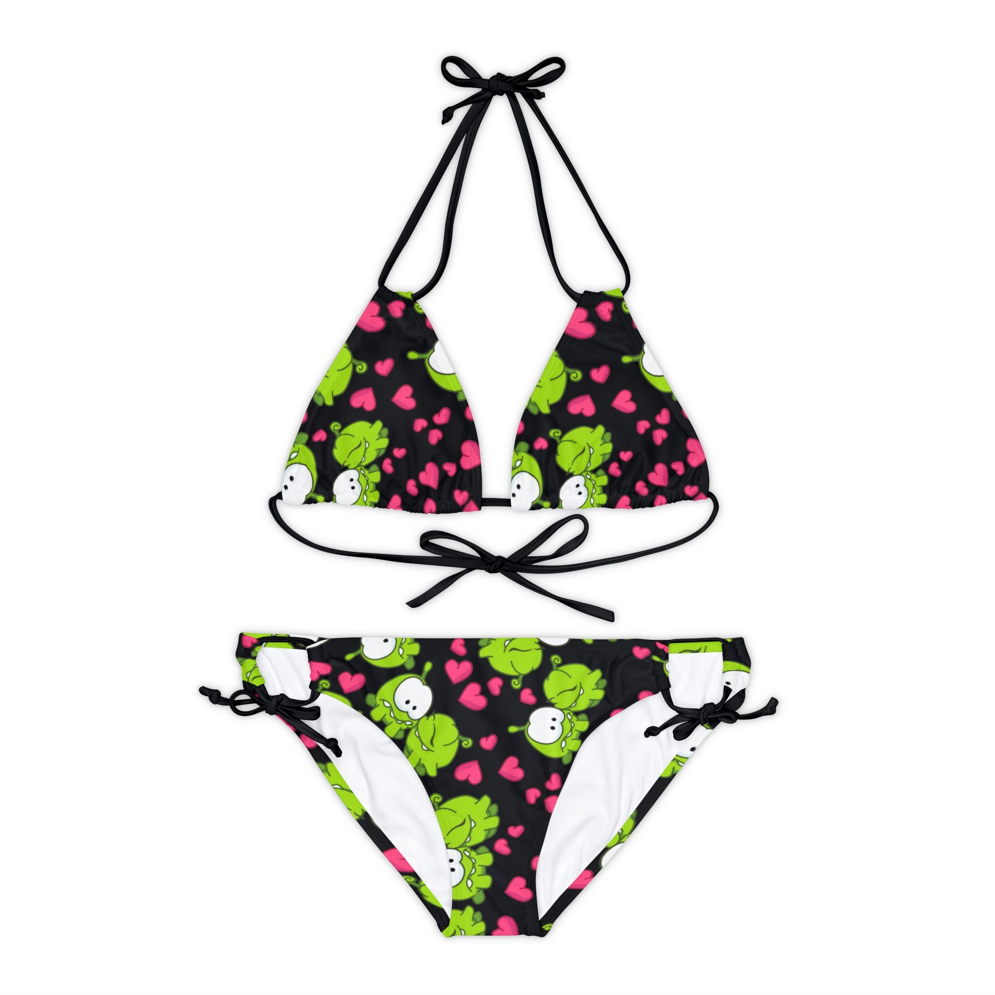 Strappy bikini set om nom kiss valentine black