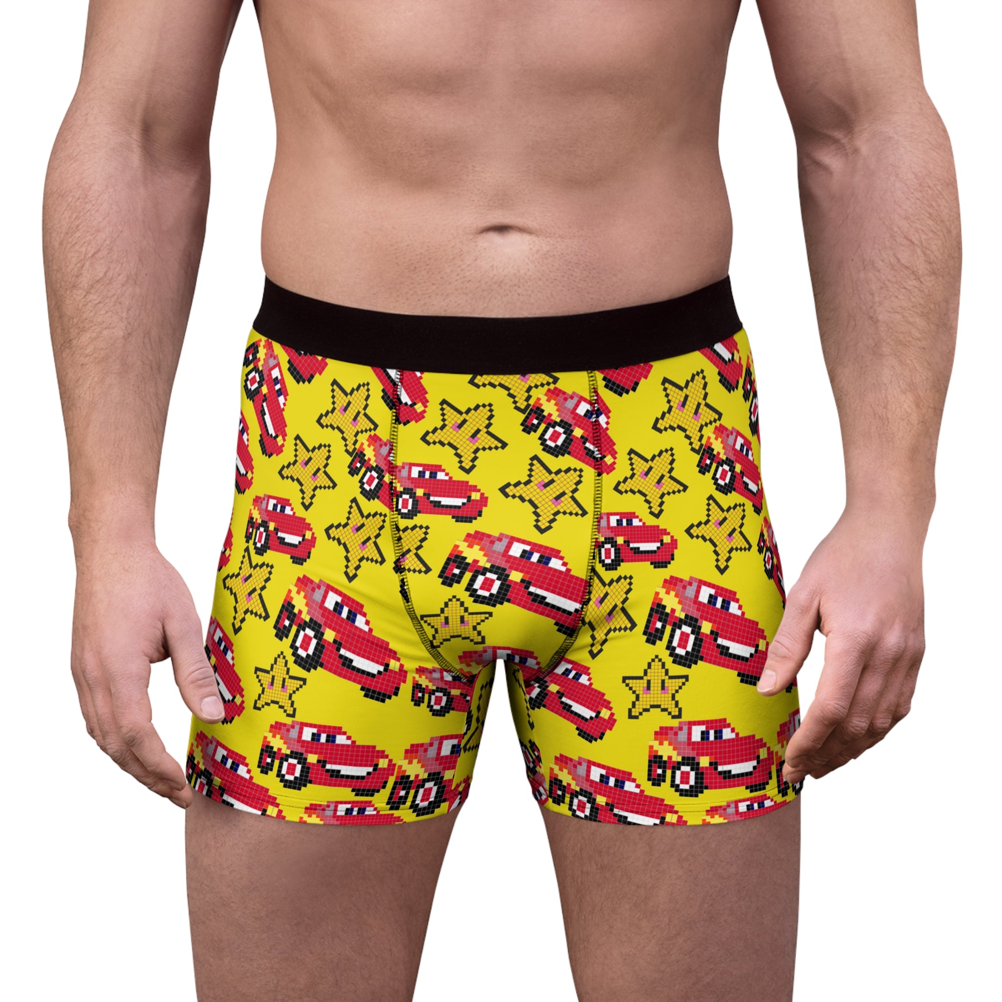 Men's boxer briefs mcqueen stars yellow