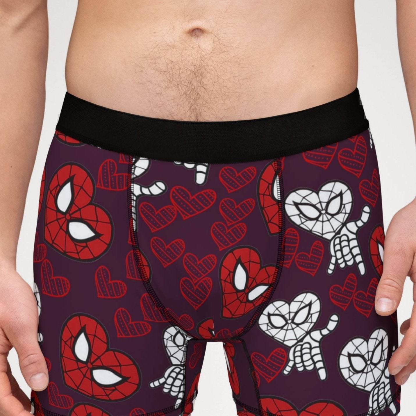 Men's boxers spider heart violet