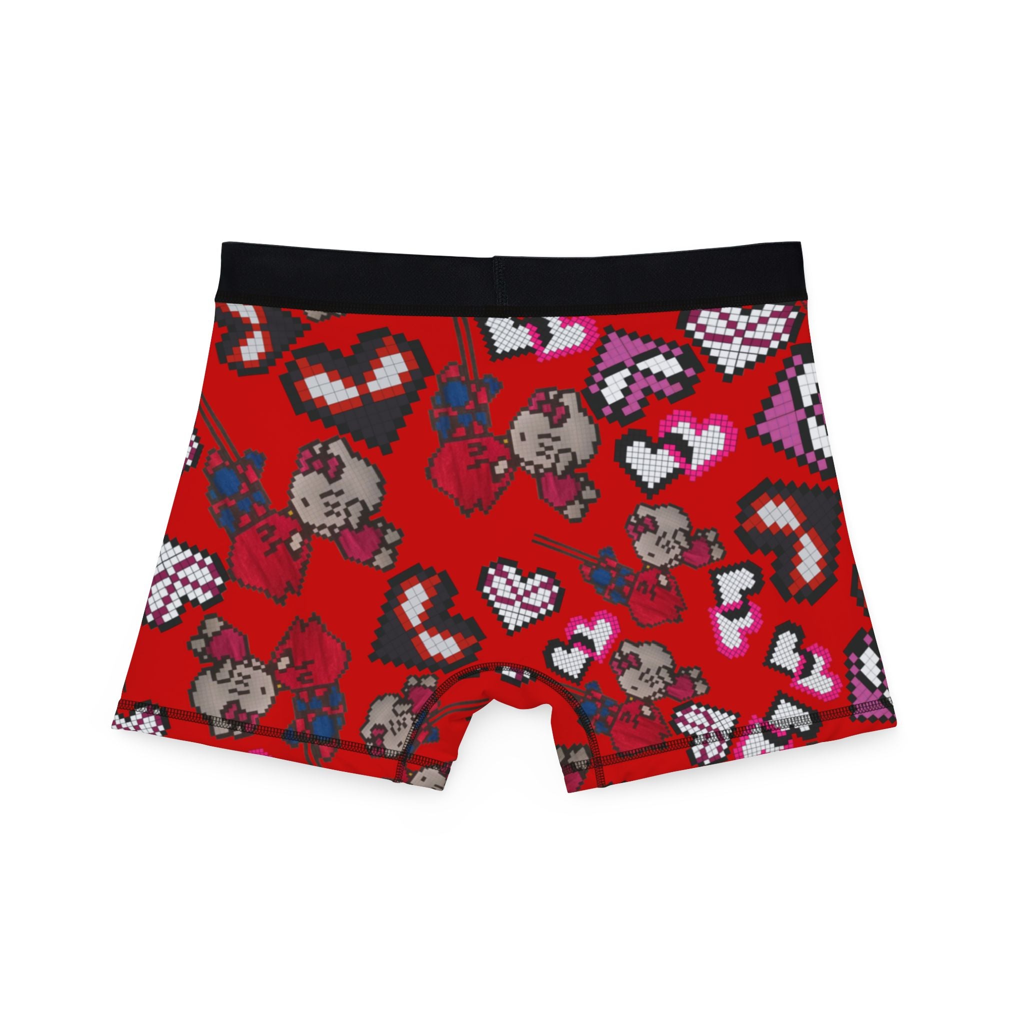 Men's boxers spider kitty pixel kiss hearts red