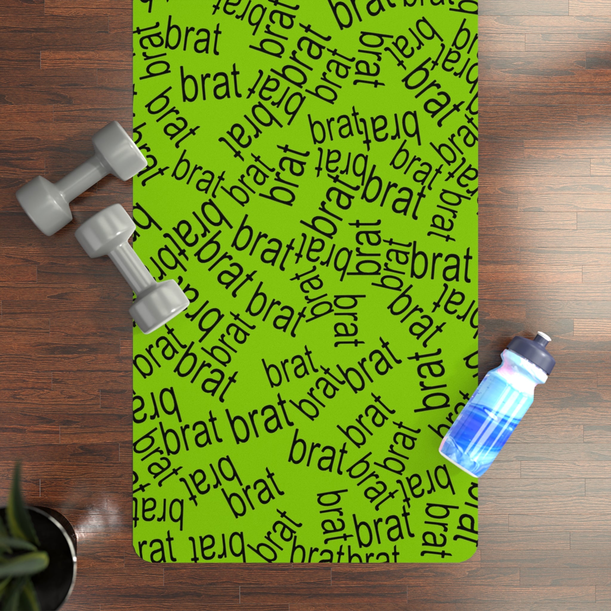 Rubber yoga mat brat charli xcx green