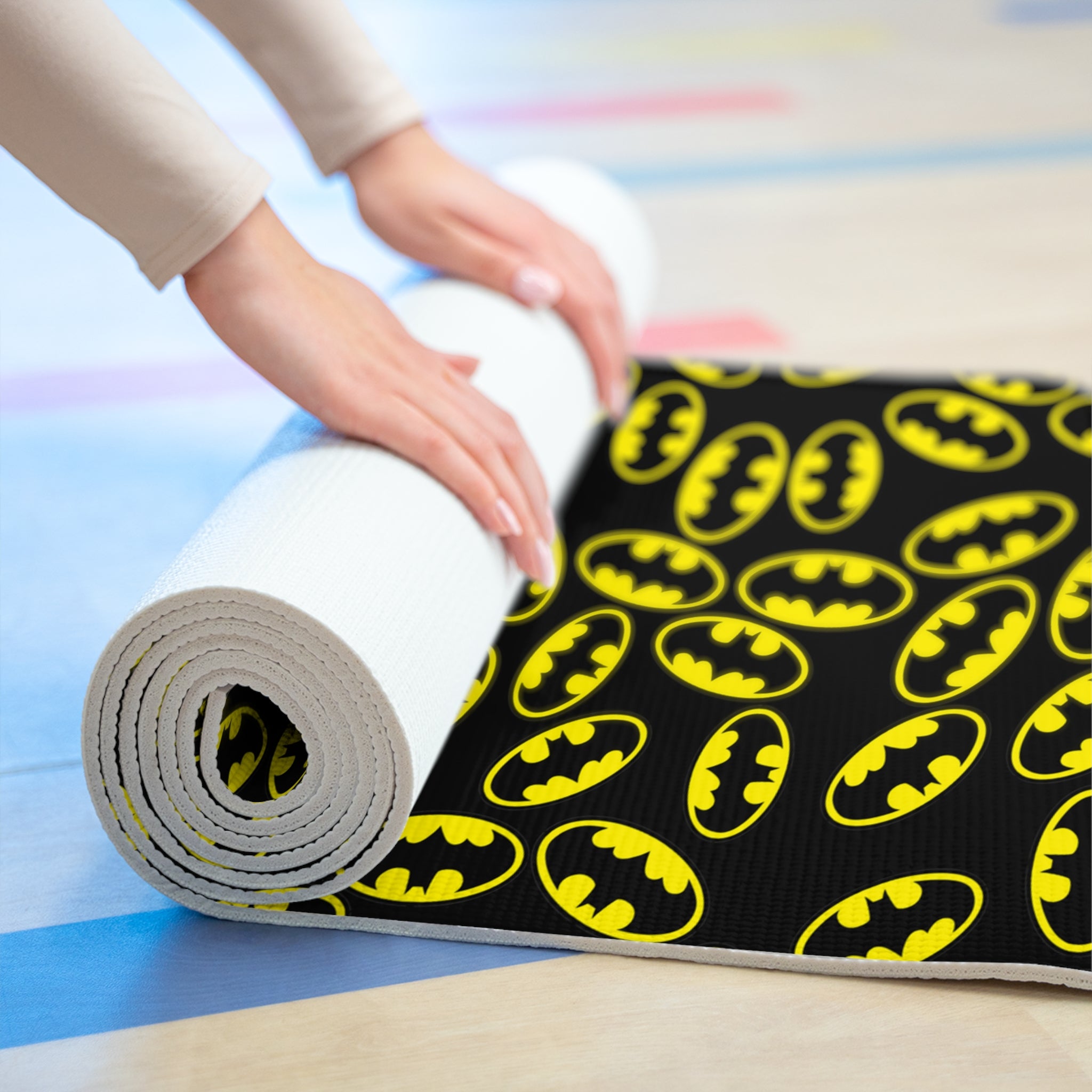 Foam yoga mat batman black