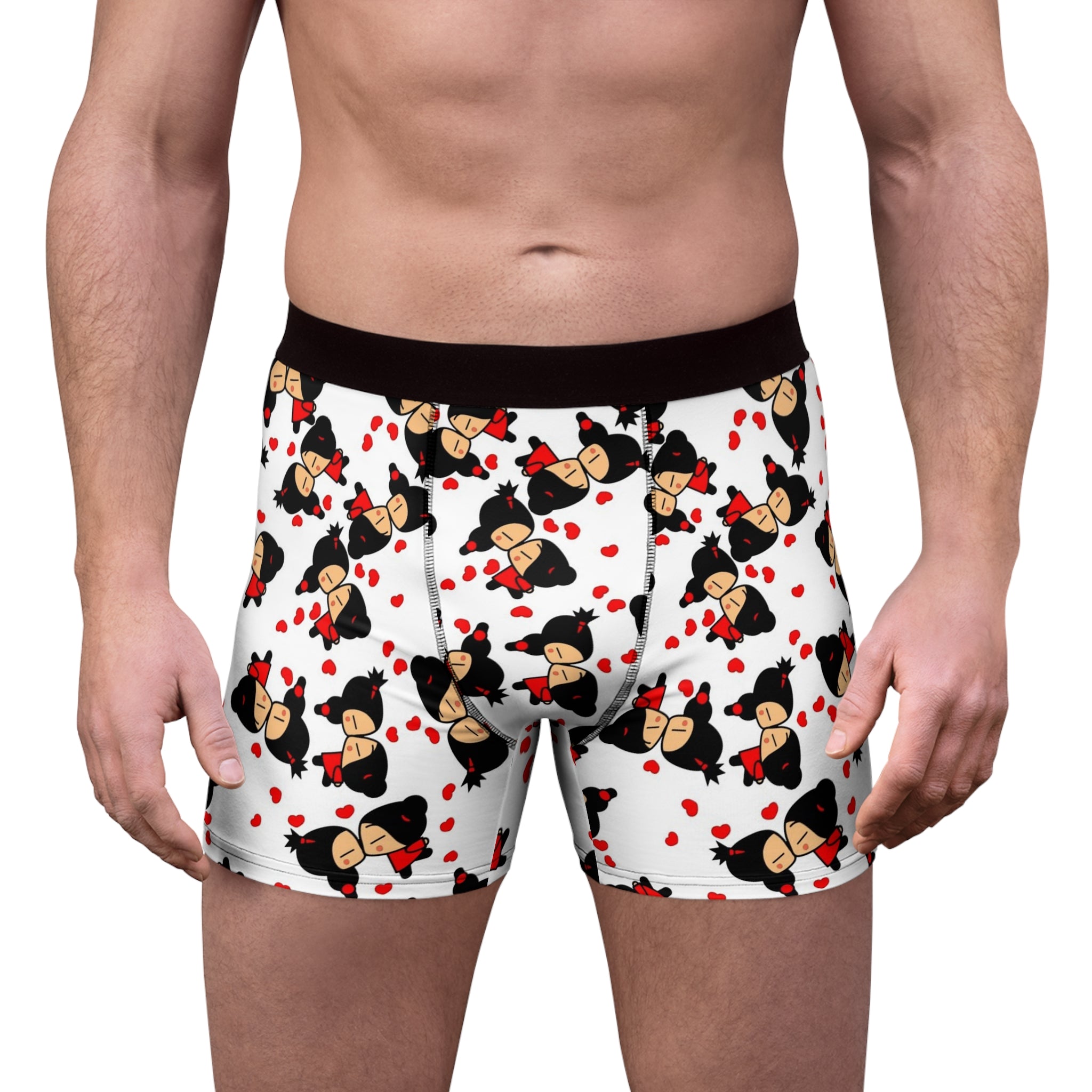 Men's boxer briefs pucca valentine kiss white