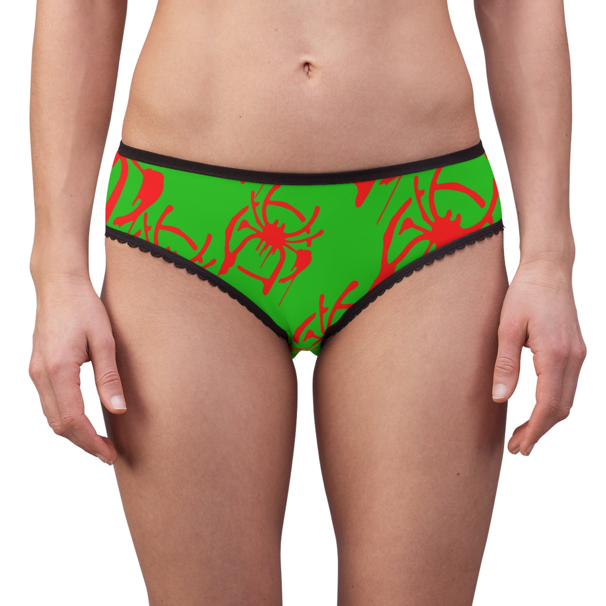 Women's briefs only spider web green