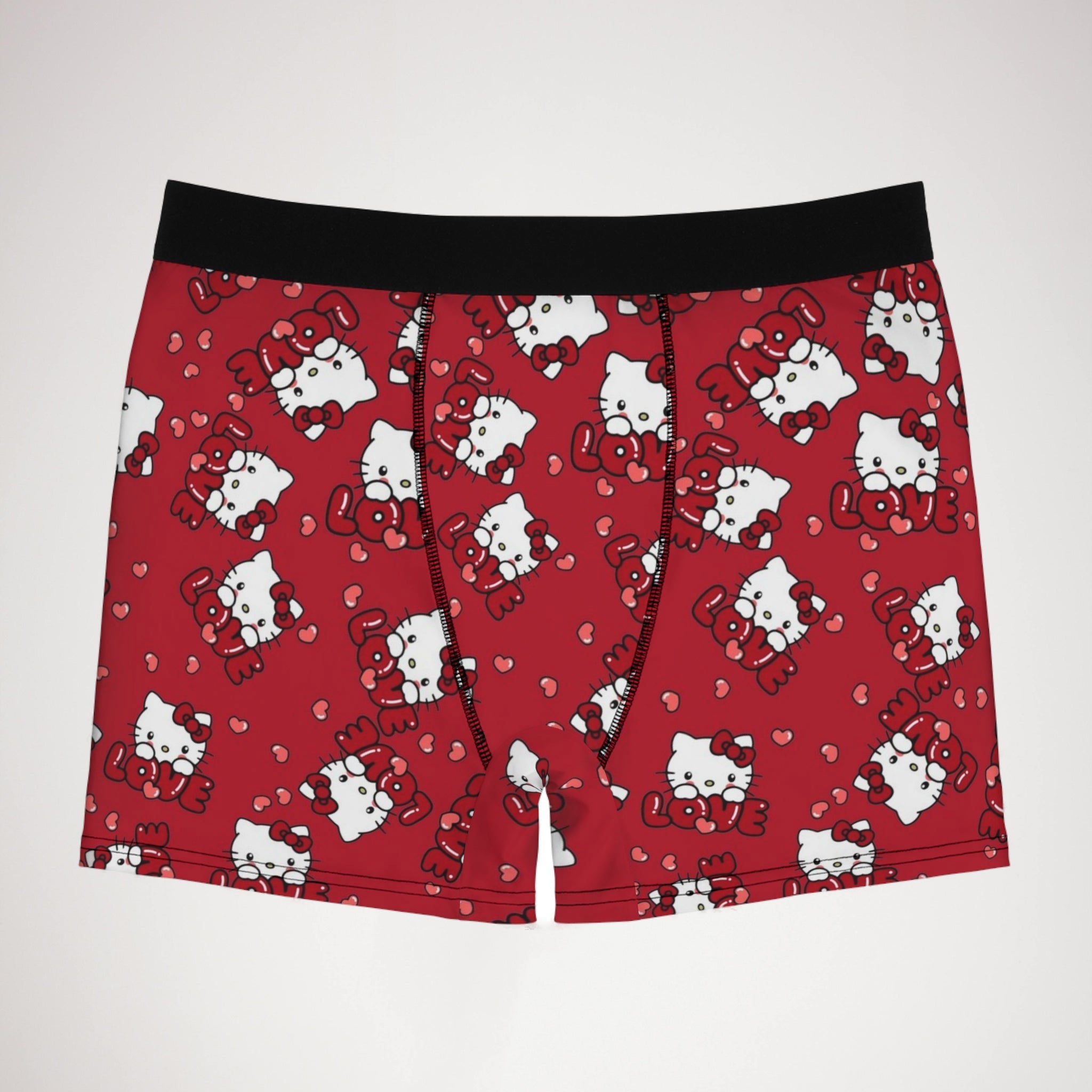 Men's boxer briefs kitty valentine love red