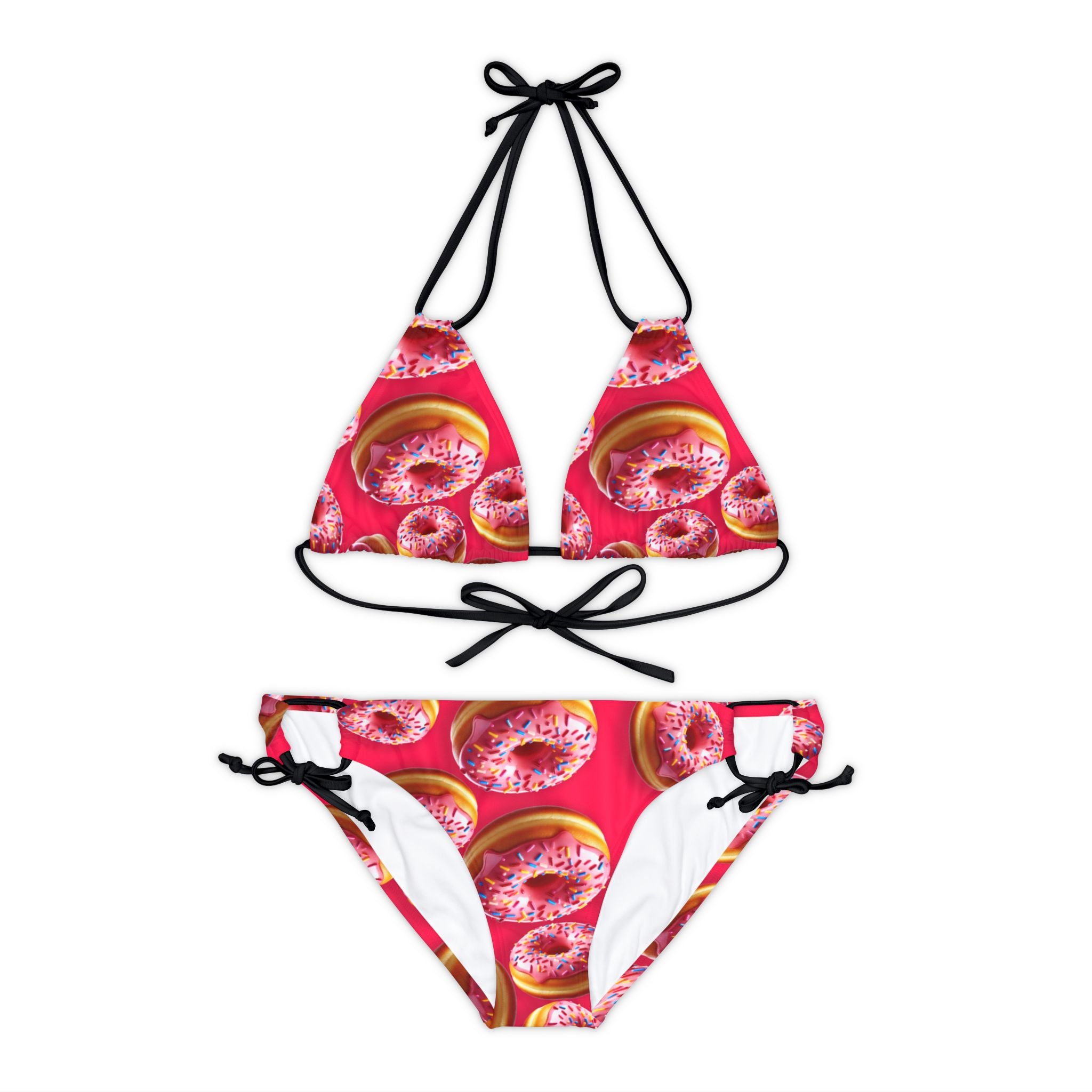 Strappy bikini set donut red