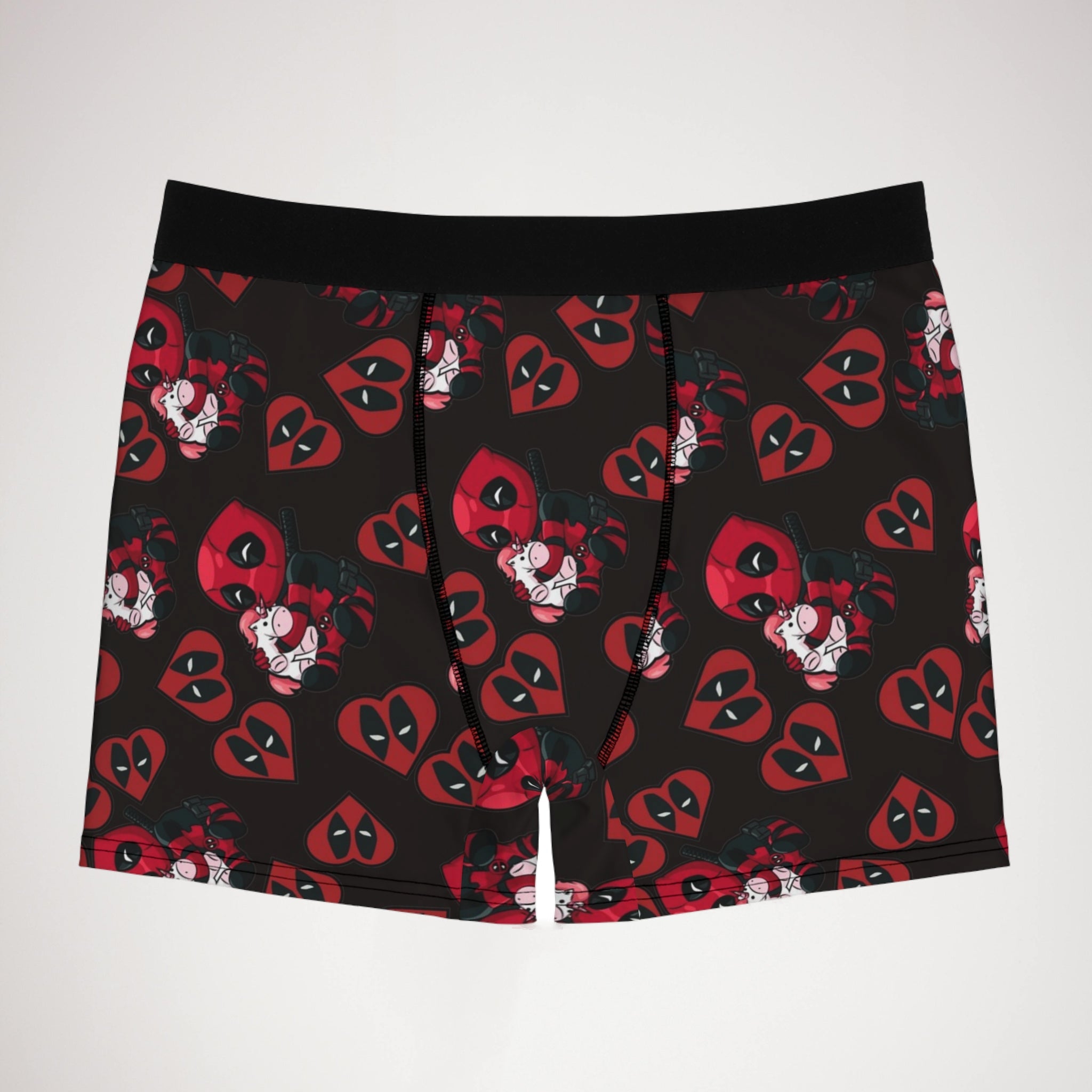 Men's boxer briefs deadpool unicorn hearts valentine love black