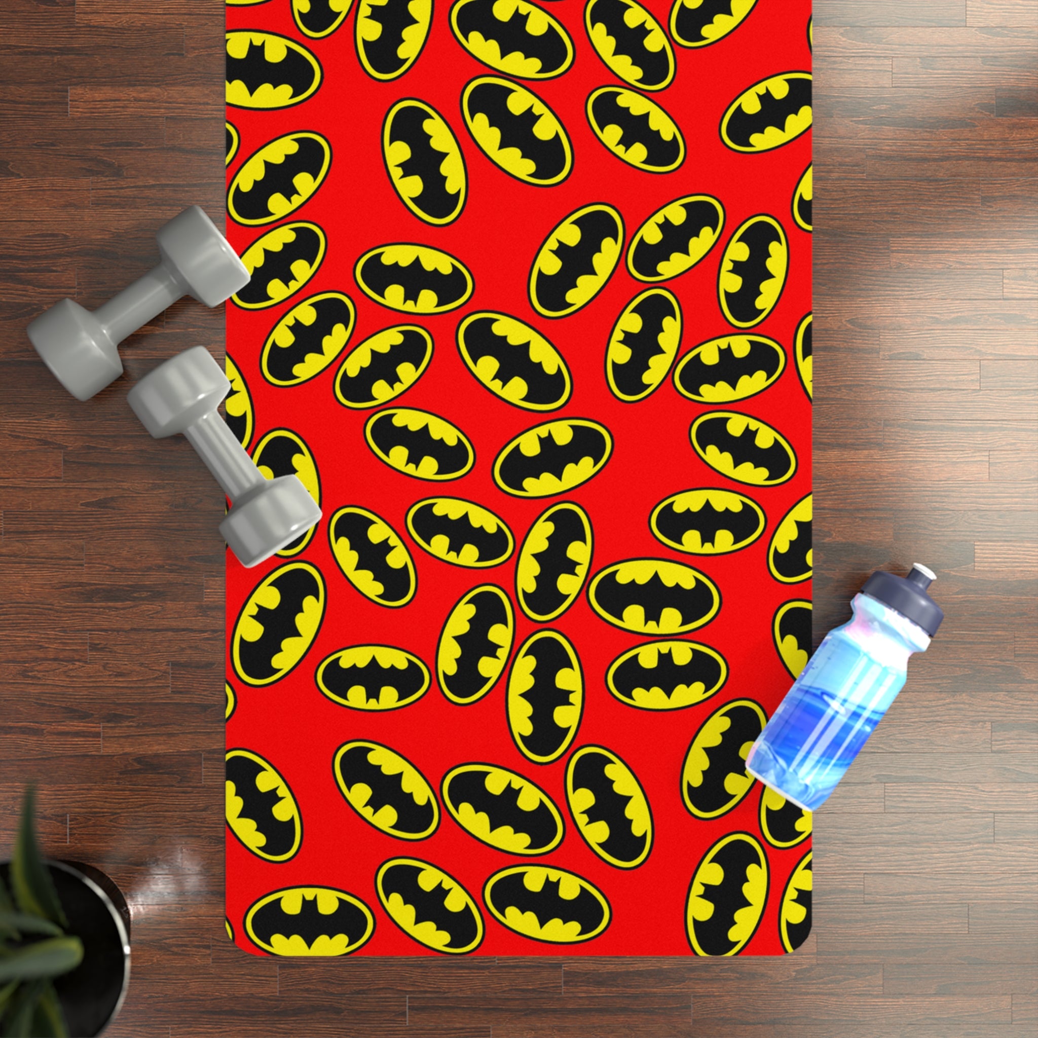 Rubber yoga mat batman red