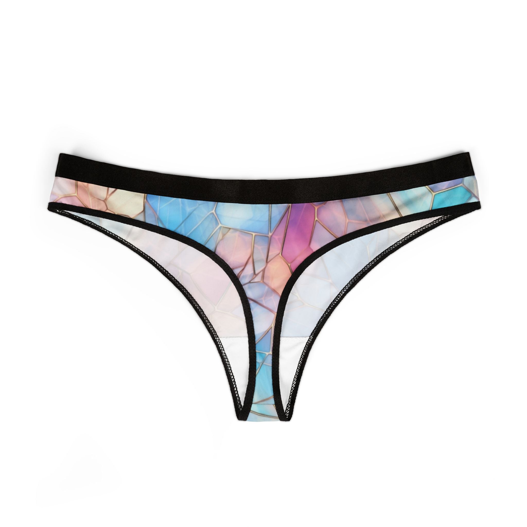 Women's thongs pastel stained glass
