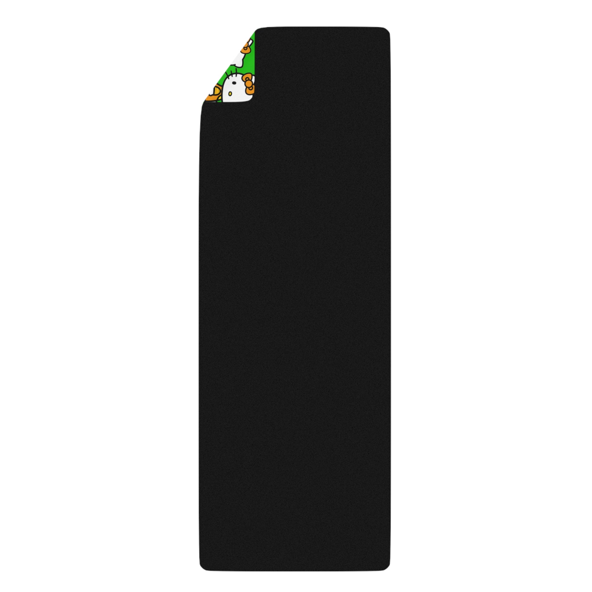 Rubber yoga mat kitty two colors green