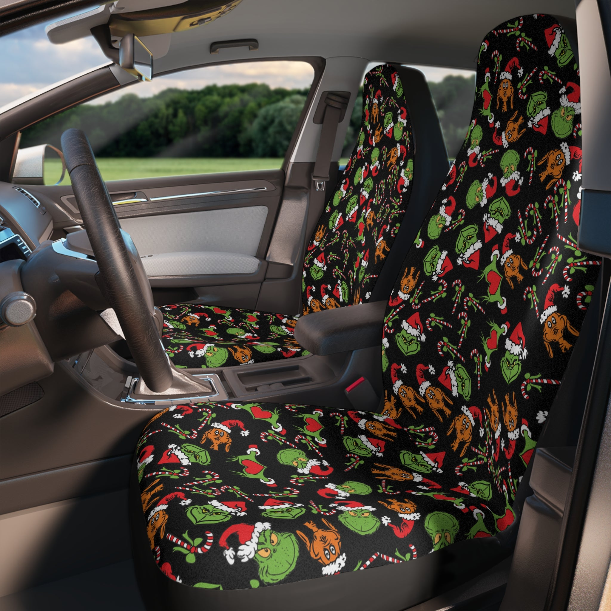 Auto Car Chair Seat Covers grinch Noel Christmas