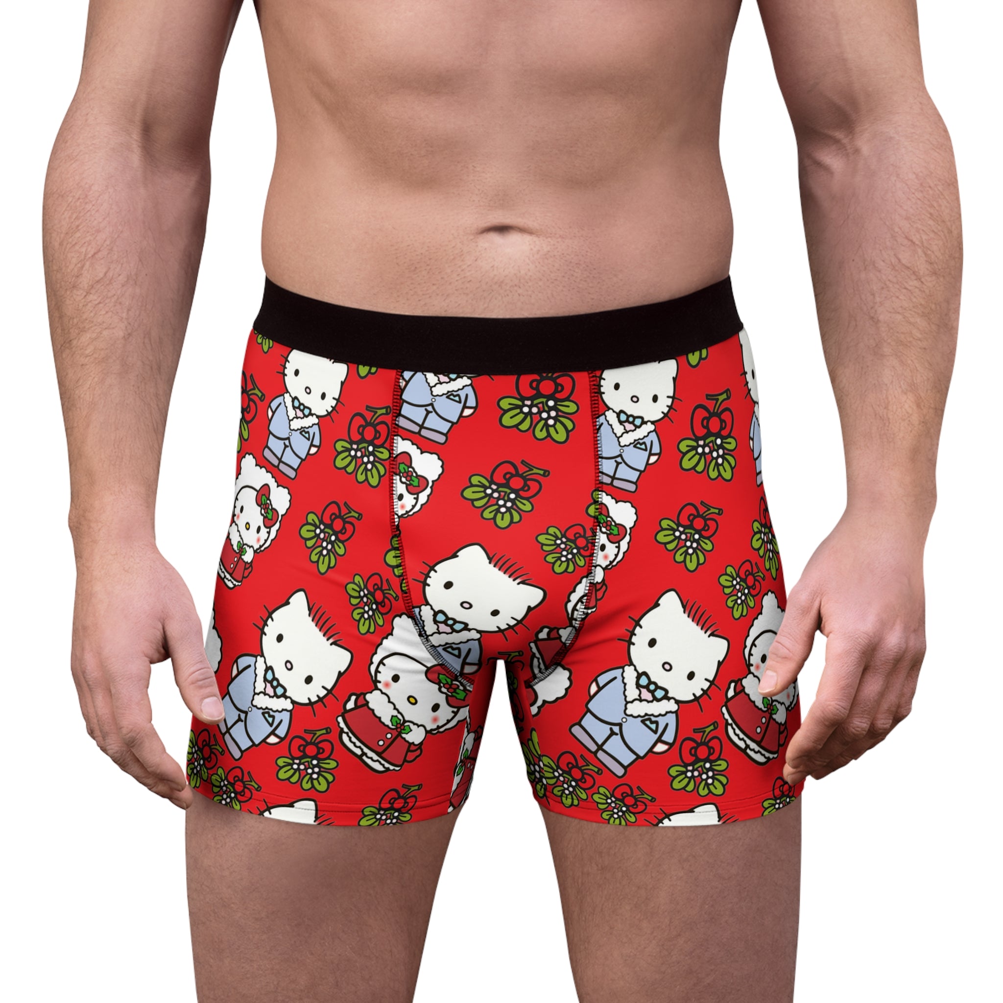 Men's boxer briefs kitty wedding valentine red