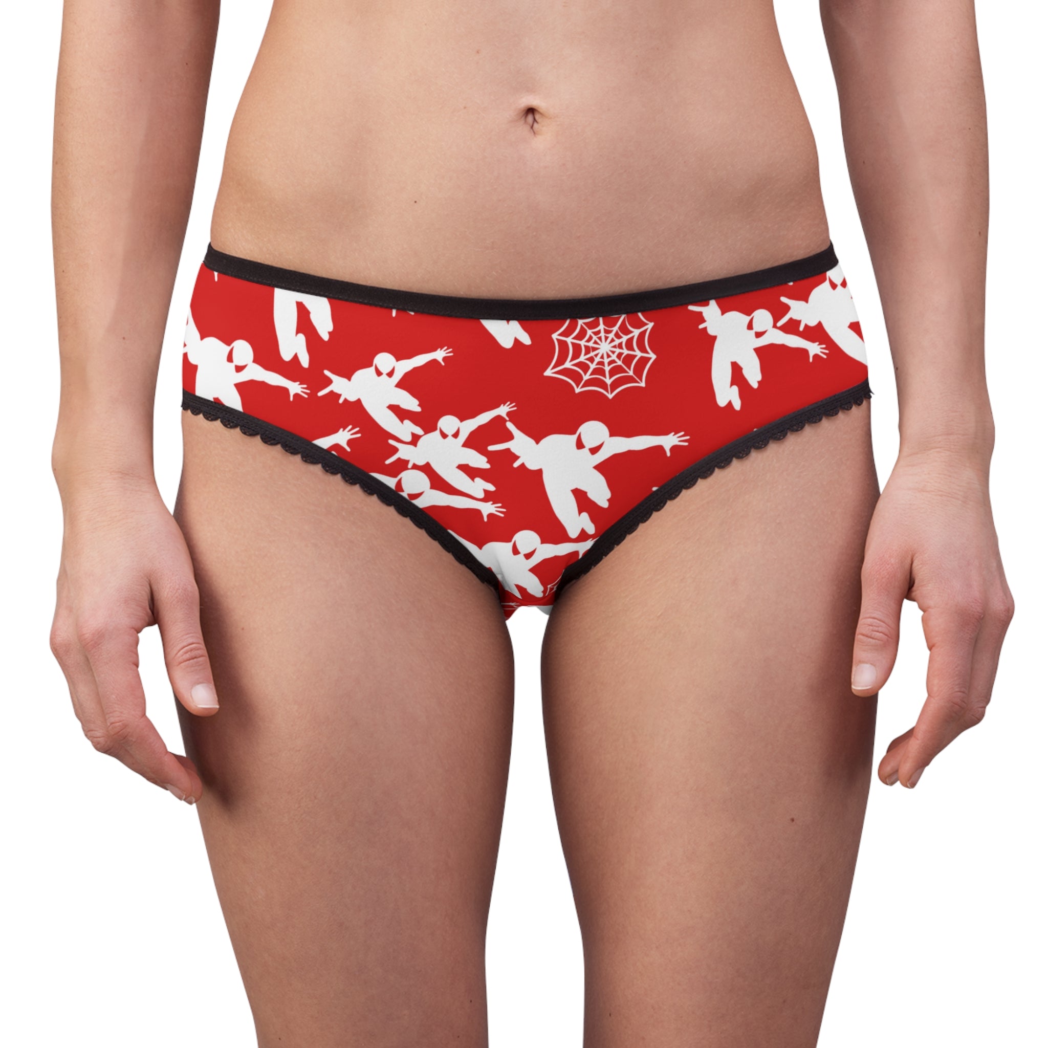 Women's briefs spiderman web plain red