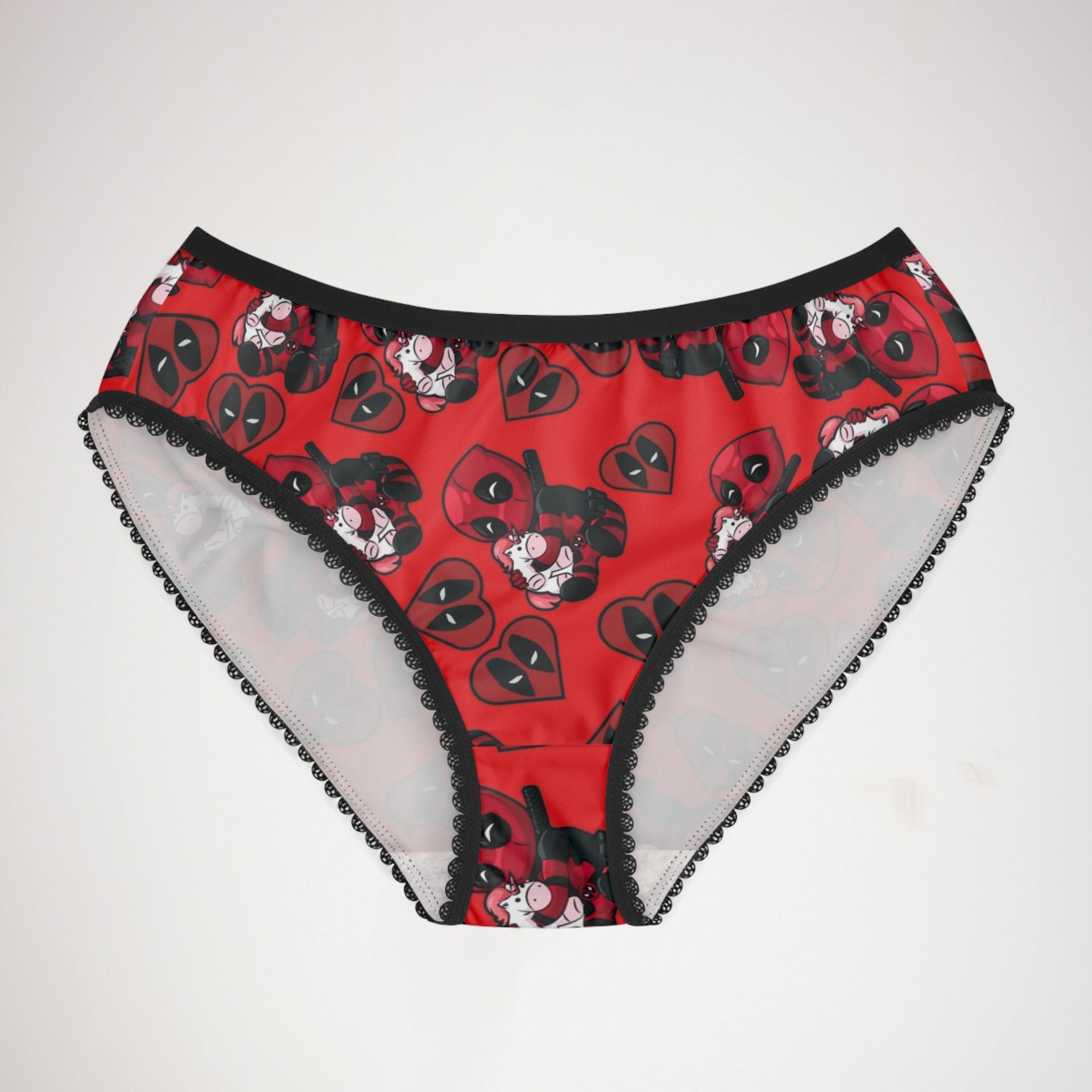 Women's briefs deadpool unicorn hearts valentine love red