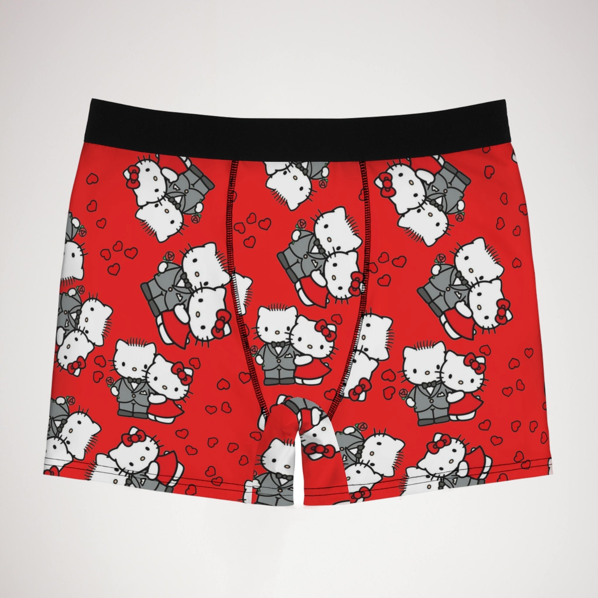 Men's boxer briefs kitty wedding anniversary red