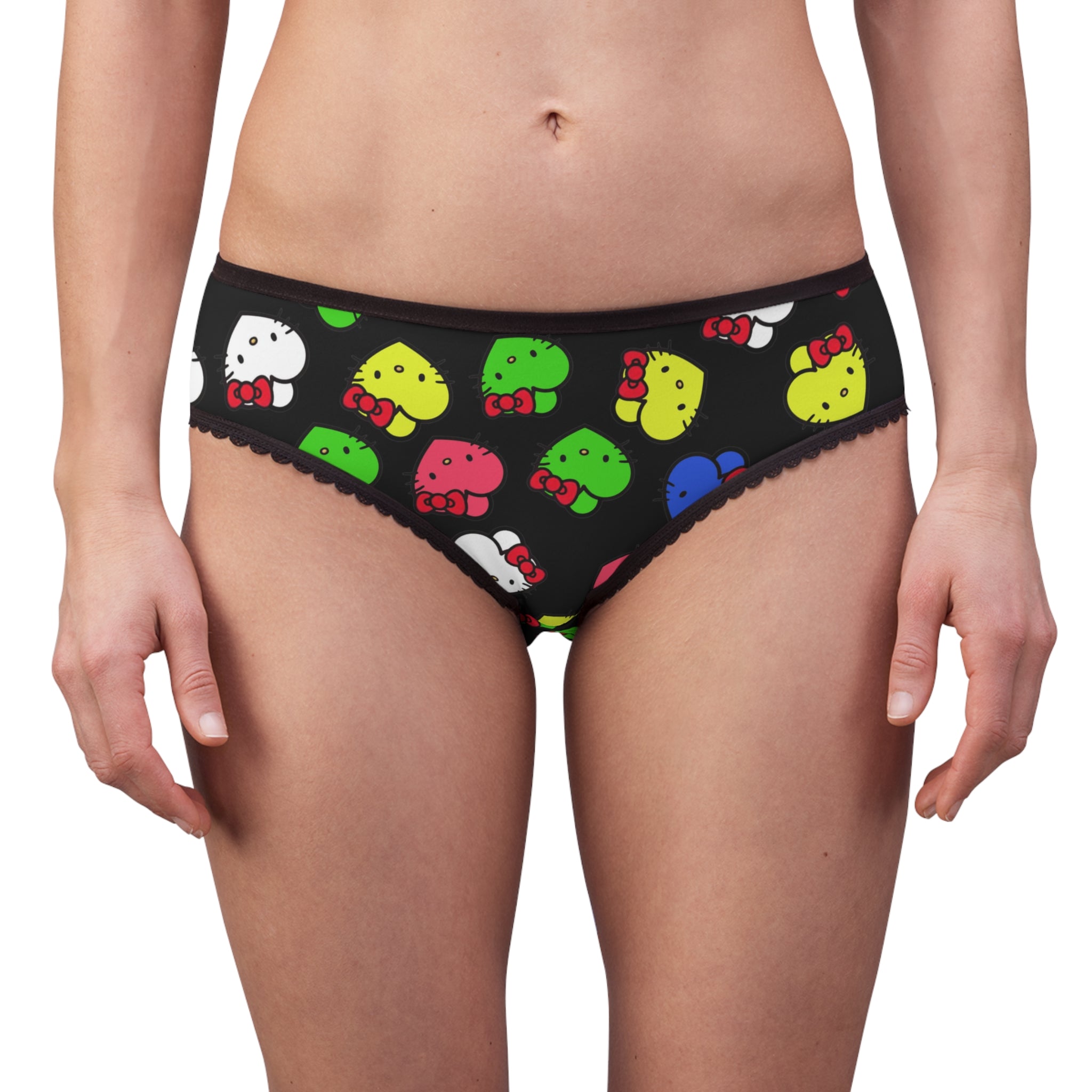 Women's briefs kitty hearts multi colors black