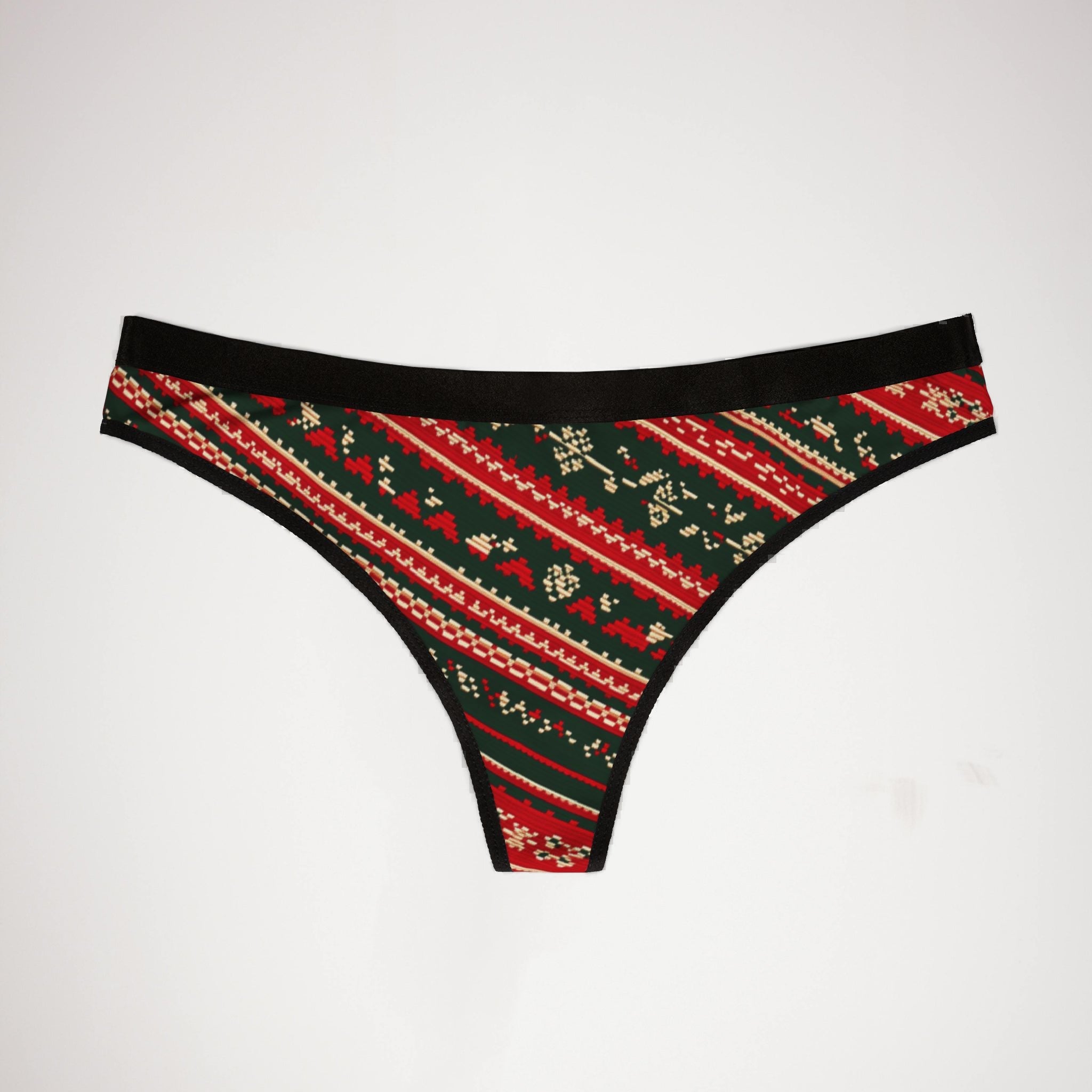 Women's thongs ugly christmas sweater