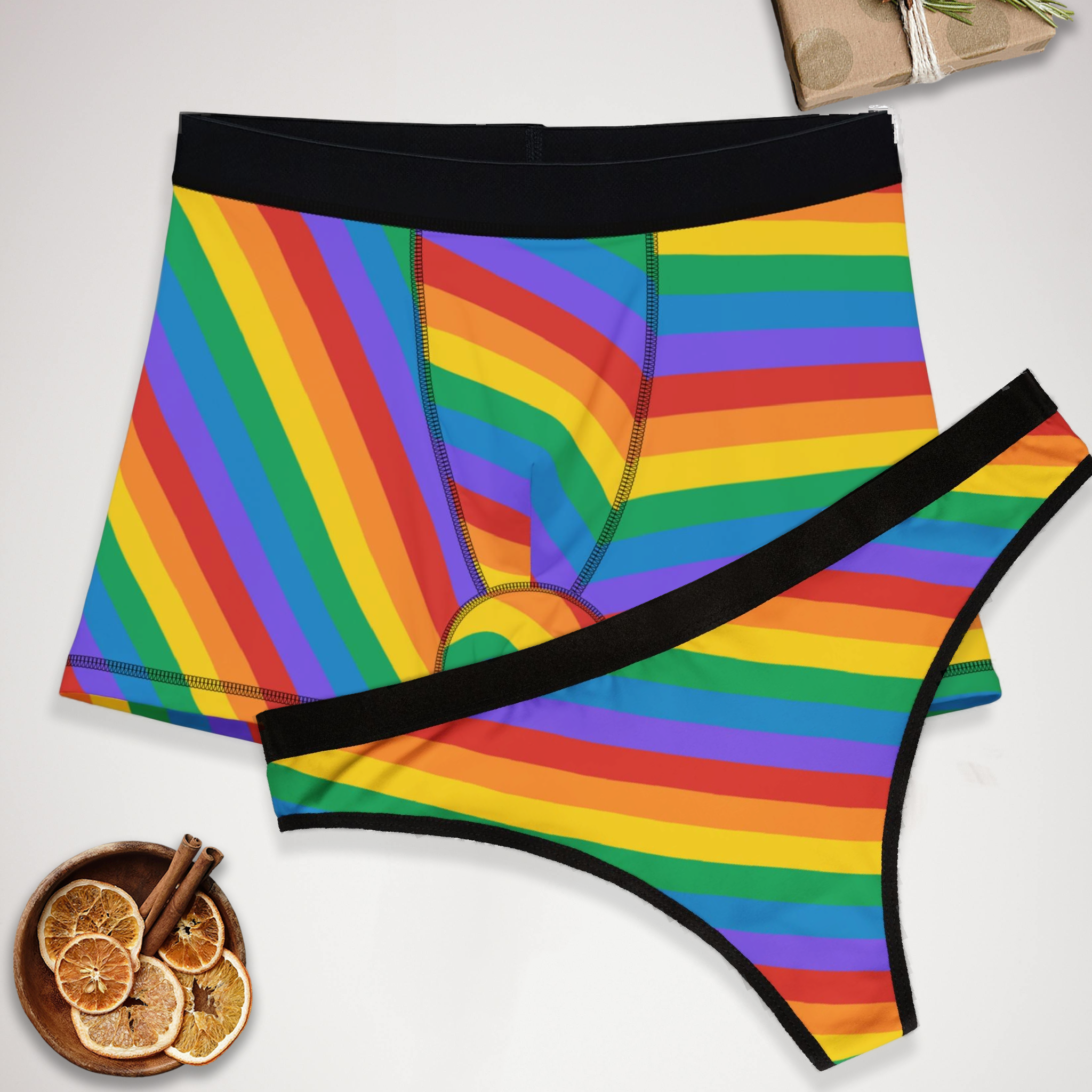 Matching underwear Pride Month Extra for couples boxer & thong set