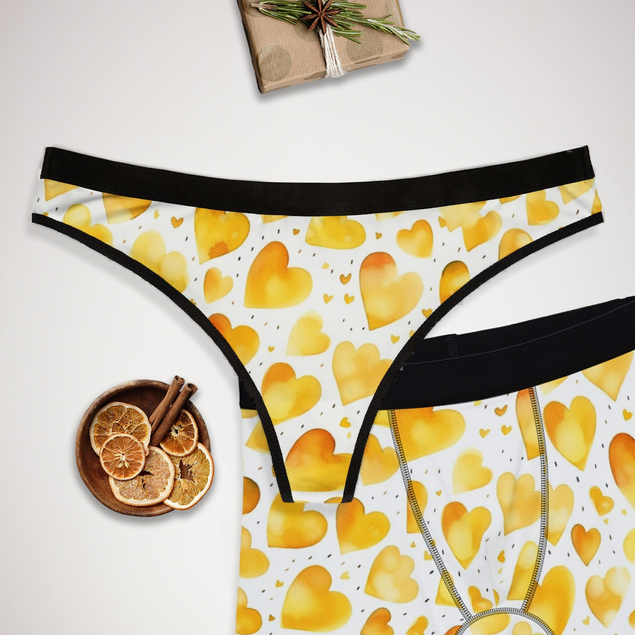 Matching underwear Valentines Day Heart Extra for couples boxer & thong set