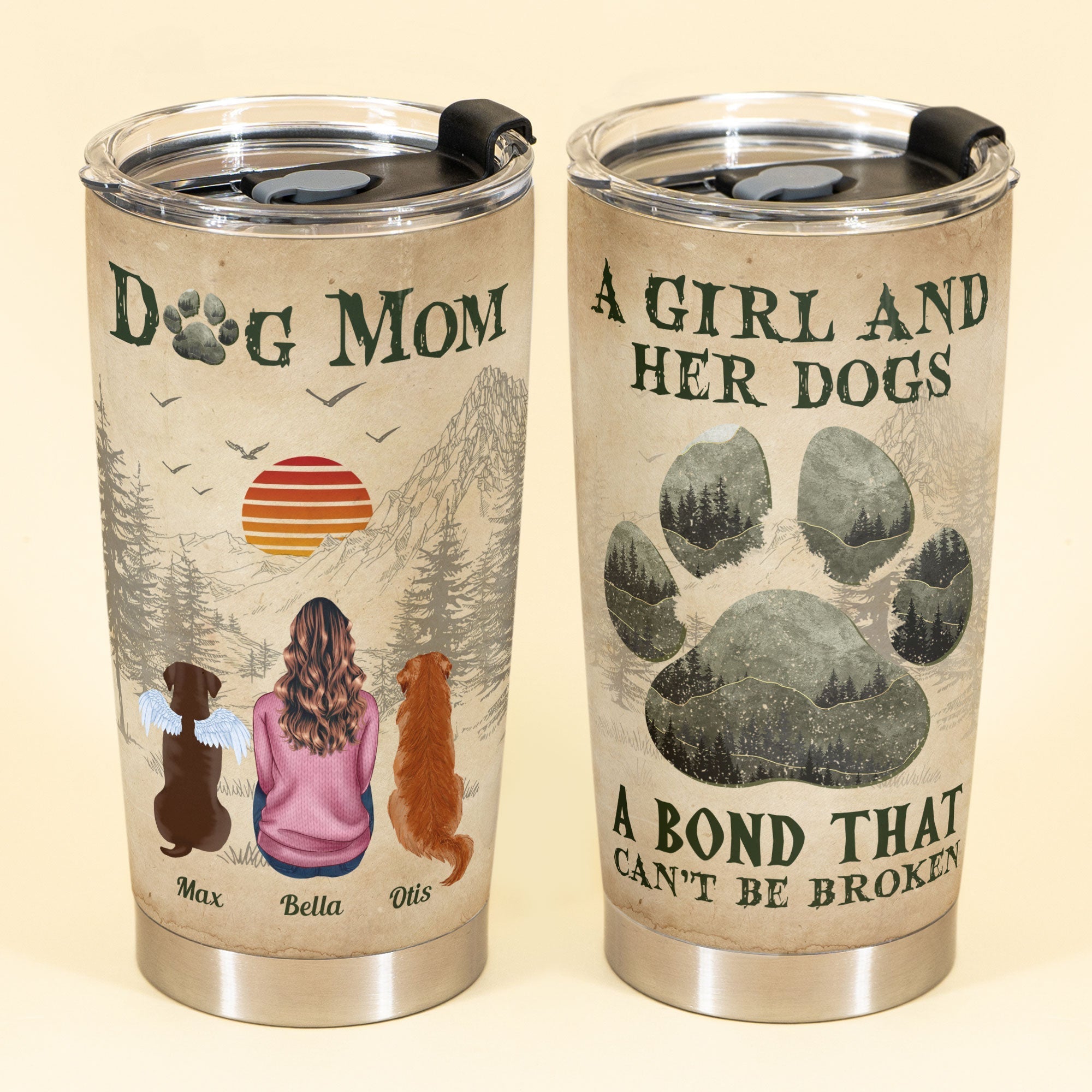 A Girl And Her Dogs Unbreakable Bond - Personalized Tumbler Cup