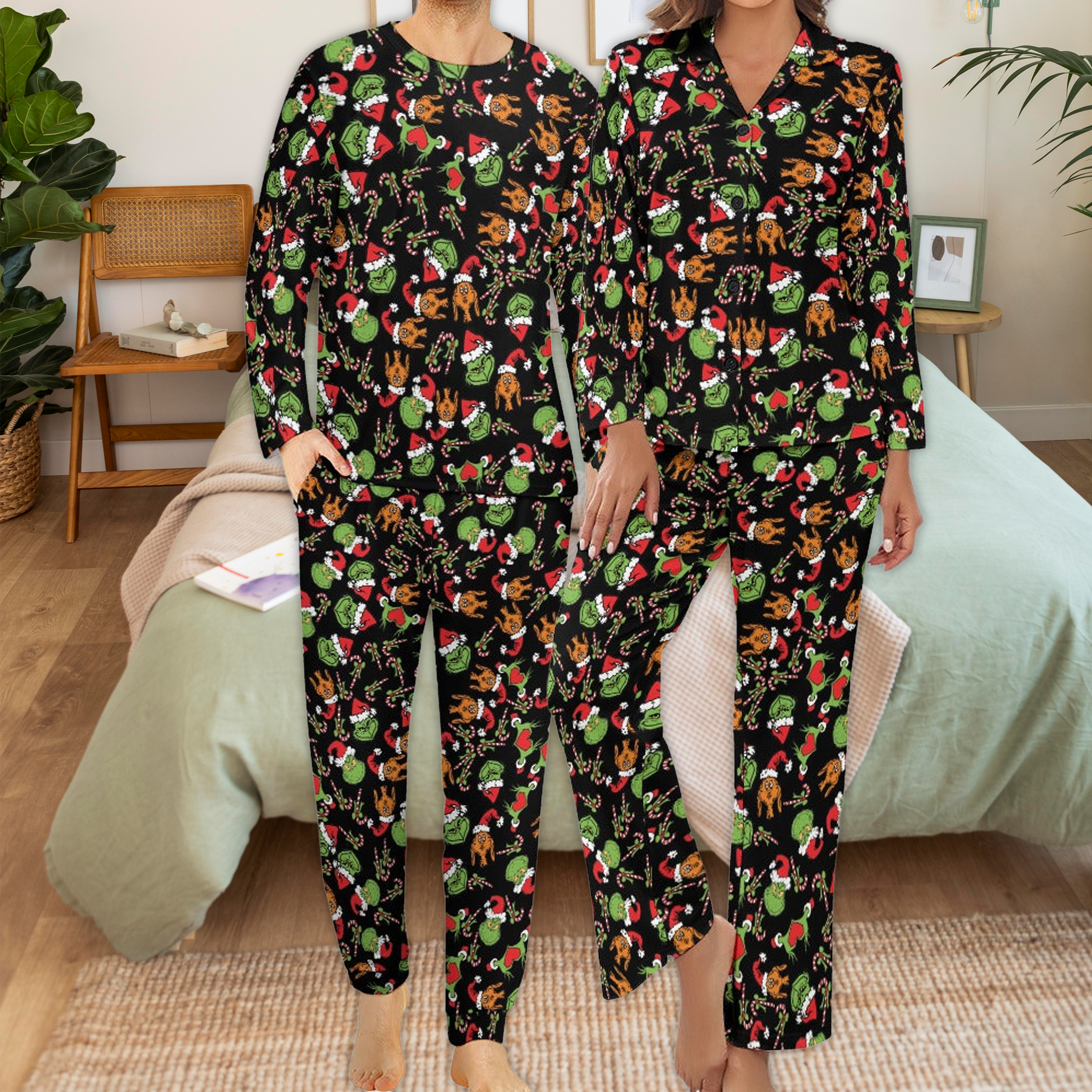 Couples' Matching grinch Noel Christmas Pajama Set