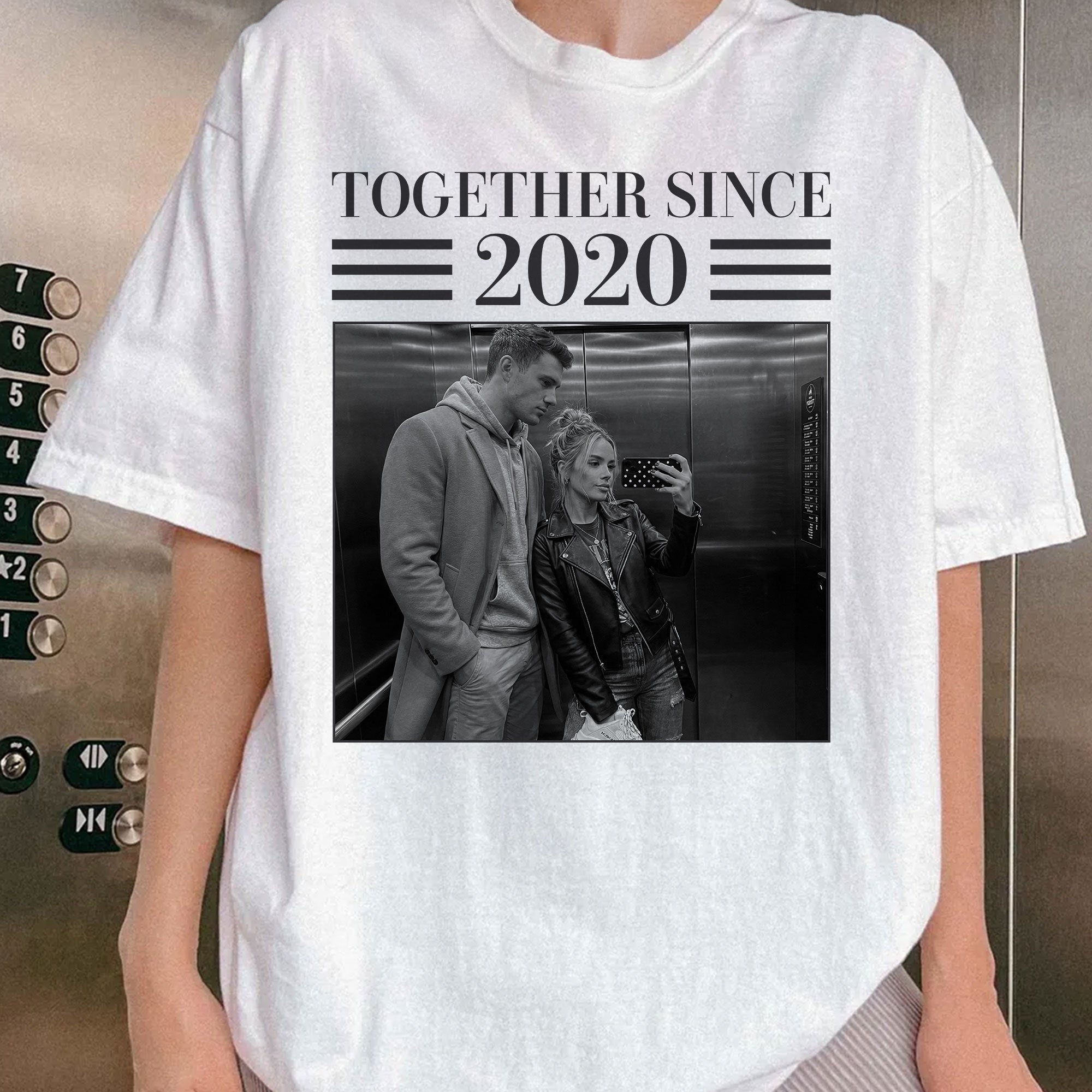 Personalized Vintage Photo Couple Comfort Tee – Annoying Each Other & Still Going Strong