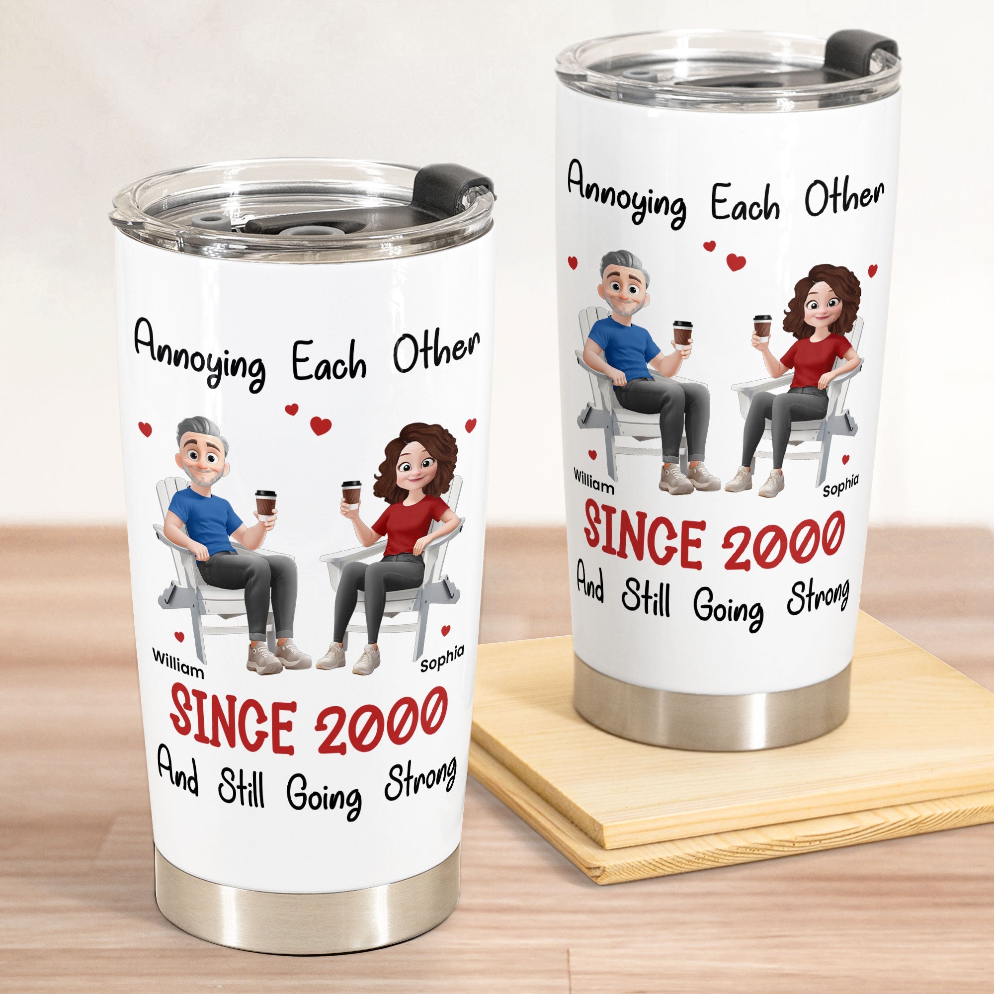 Annoying Each Other Since And Still Going Strong Couple Cup - Personalized Tumbler Cup