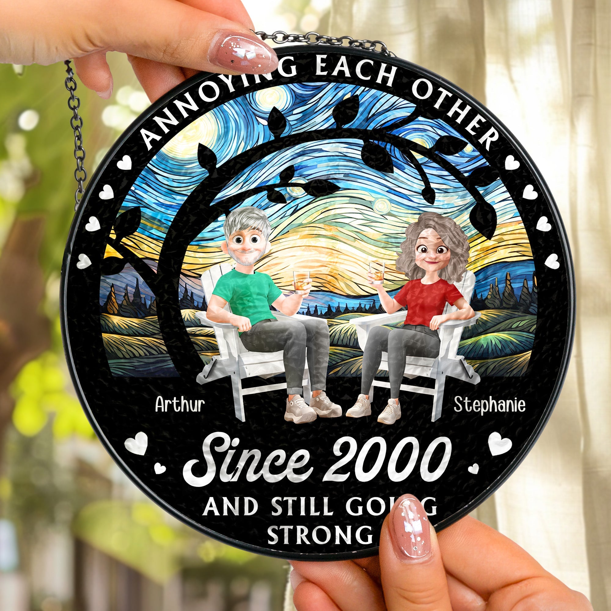 Annoying Each Other Since - Personalized Stained Glass Window Hanging Suncatcher