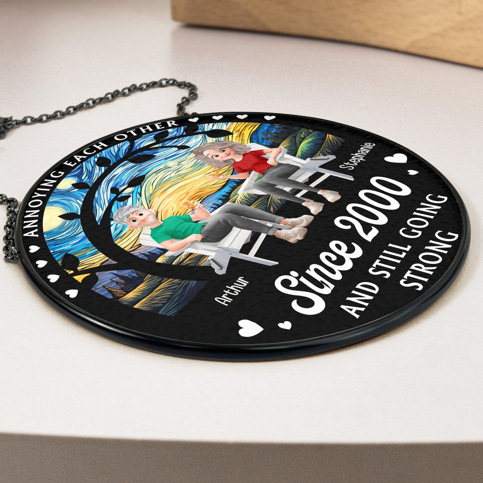 Annoying Each Other Since - Personalized Stained Glass Window Hanging Suncatcher