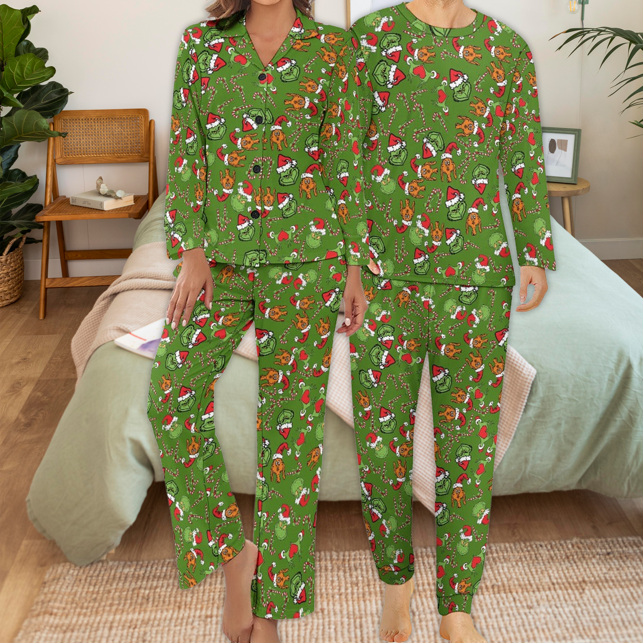 Couples' Matching grinch Noel Christmas Pajama Set