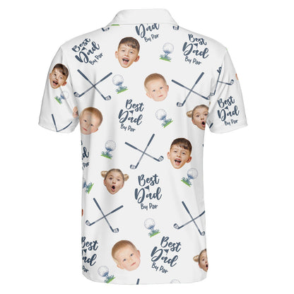 Best Dad By Par - Personalized Photo Polo Shirt - Gift For Dad