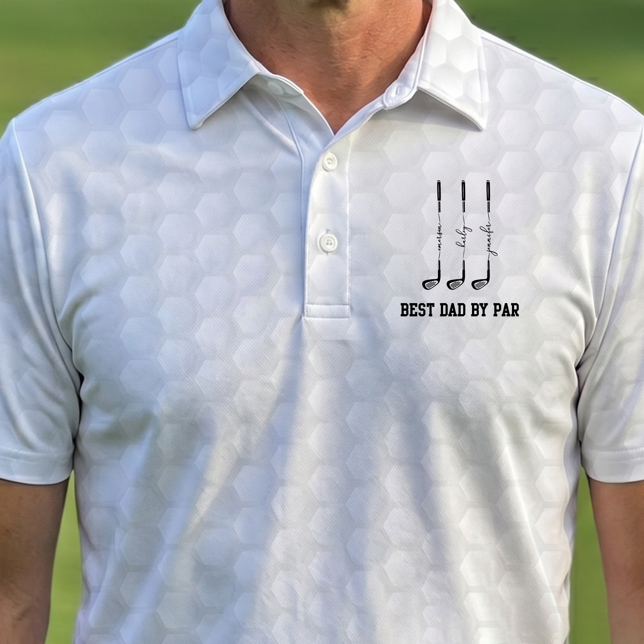 Best Dad By Par, Best Grandpa By Par - Personalized Polo Shirt