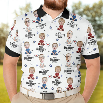 Best Dad Ever - Personalized Photo Polo Shirt